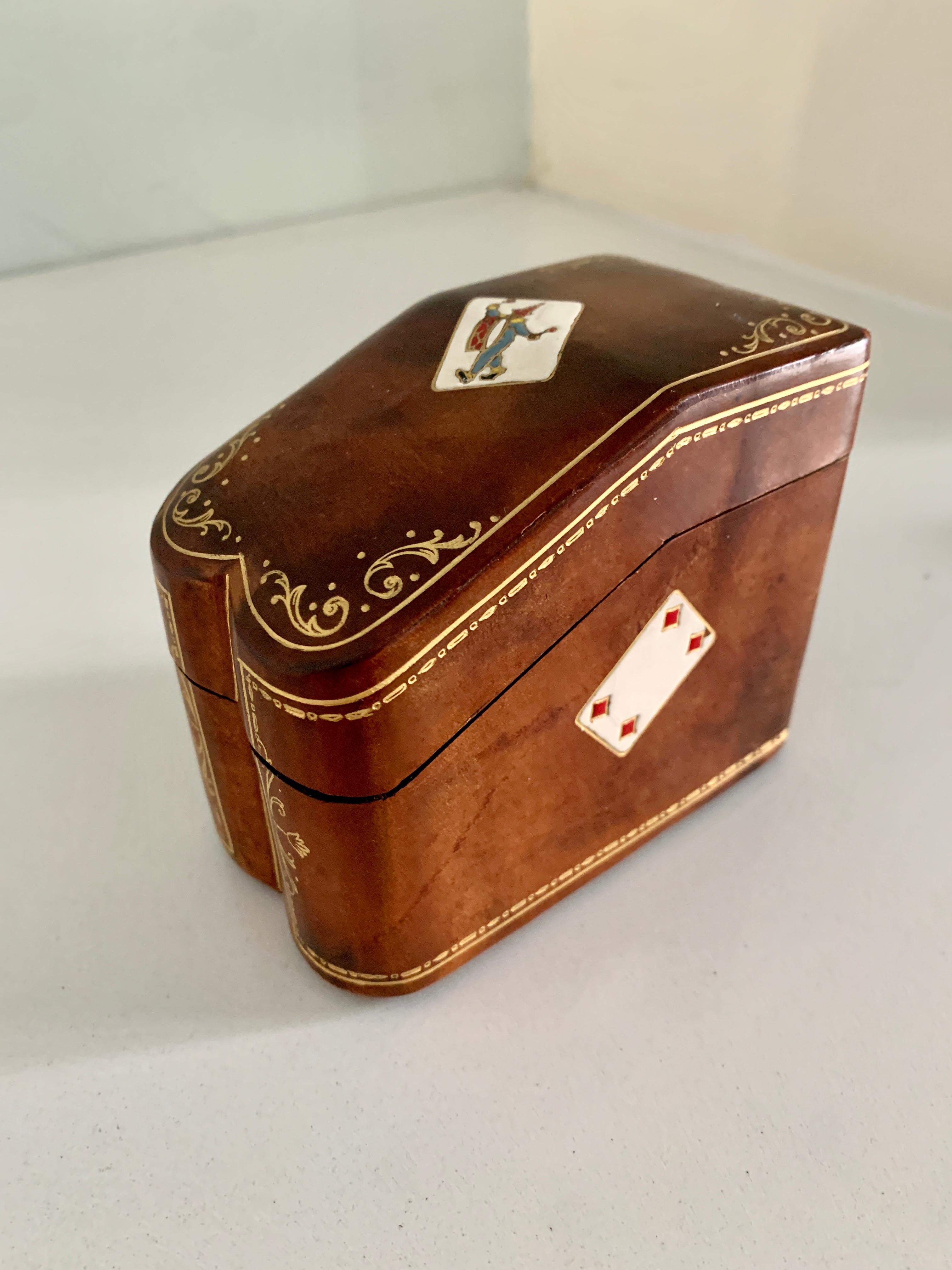 Italian Leather Bound Playing Card or 420 Holder in the Style of Gucci 2