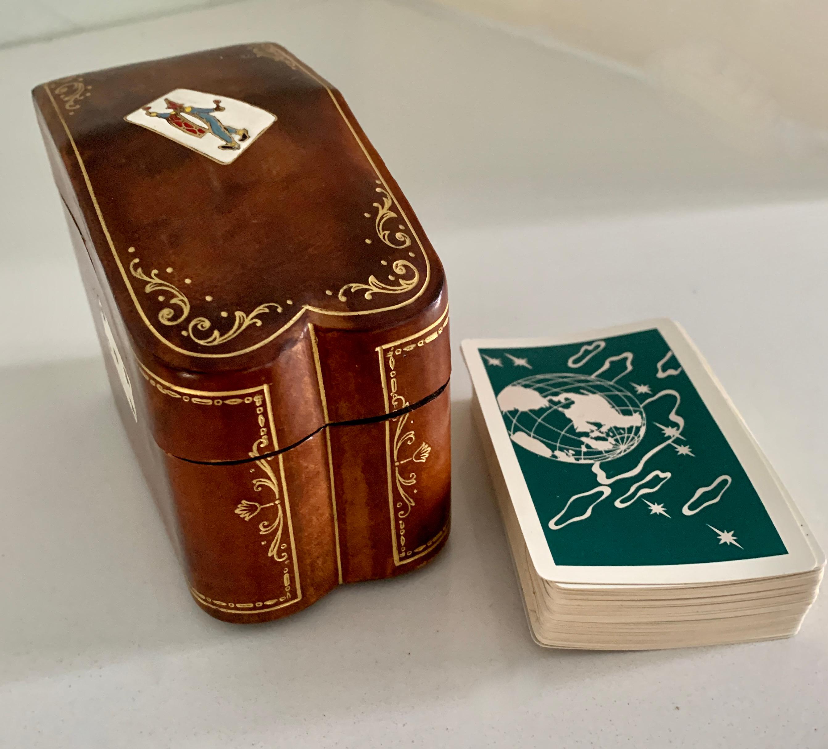 Italian Leather Bound Playing Card or 420 Holder in the Style of Gucci 3