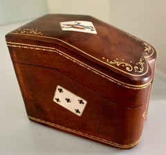 Italian Leather Bound Playing Card or 420 Holder in the Style of Gucci