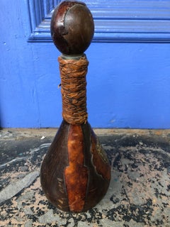 Italian Leather Bound Wine Decanter from the 1970s, Great Gift for Men