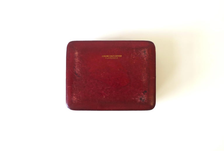 Boîte Ancienne En Cuir Véritable - Fabriquée En Italie, Pour Bijoux Ou Objets Précieux - Occasion