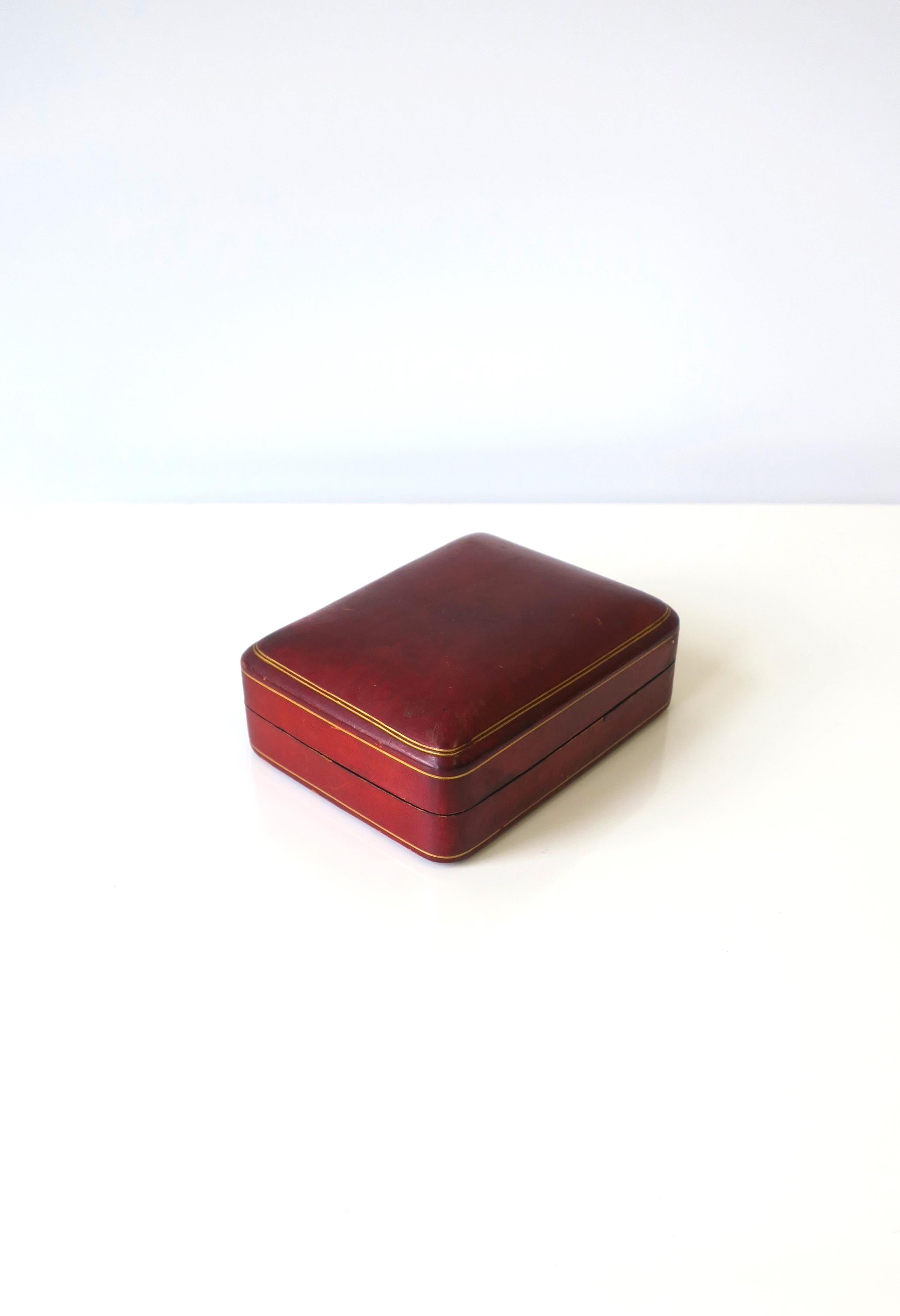 Embossed Italian Leather Box For Sale