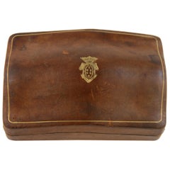 Italian Leather Box with Gold Embossing