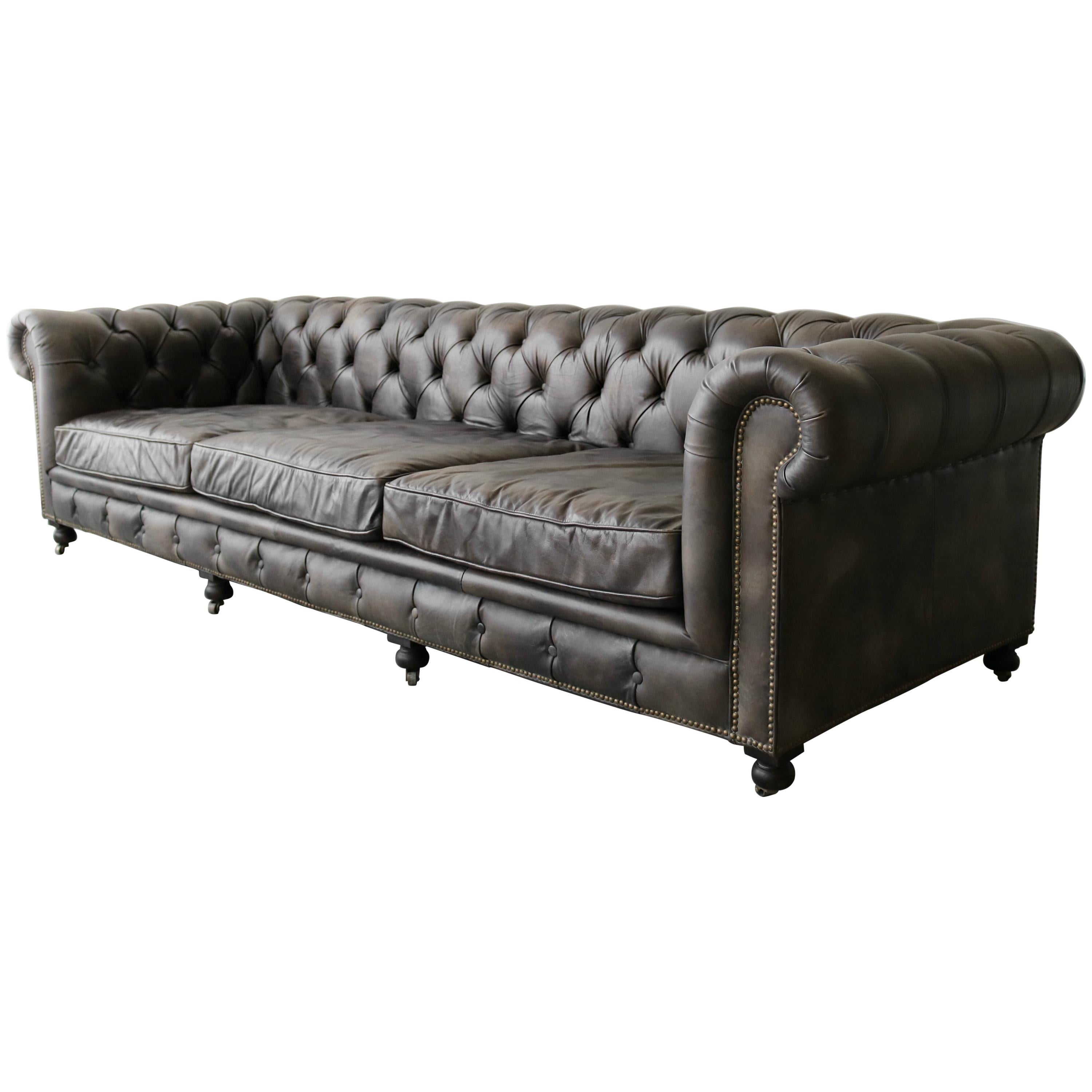 Italian Leather Chesterfield Sofa