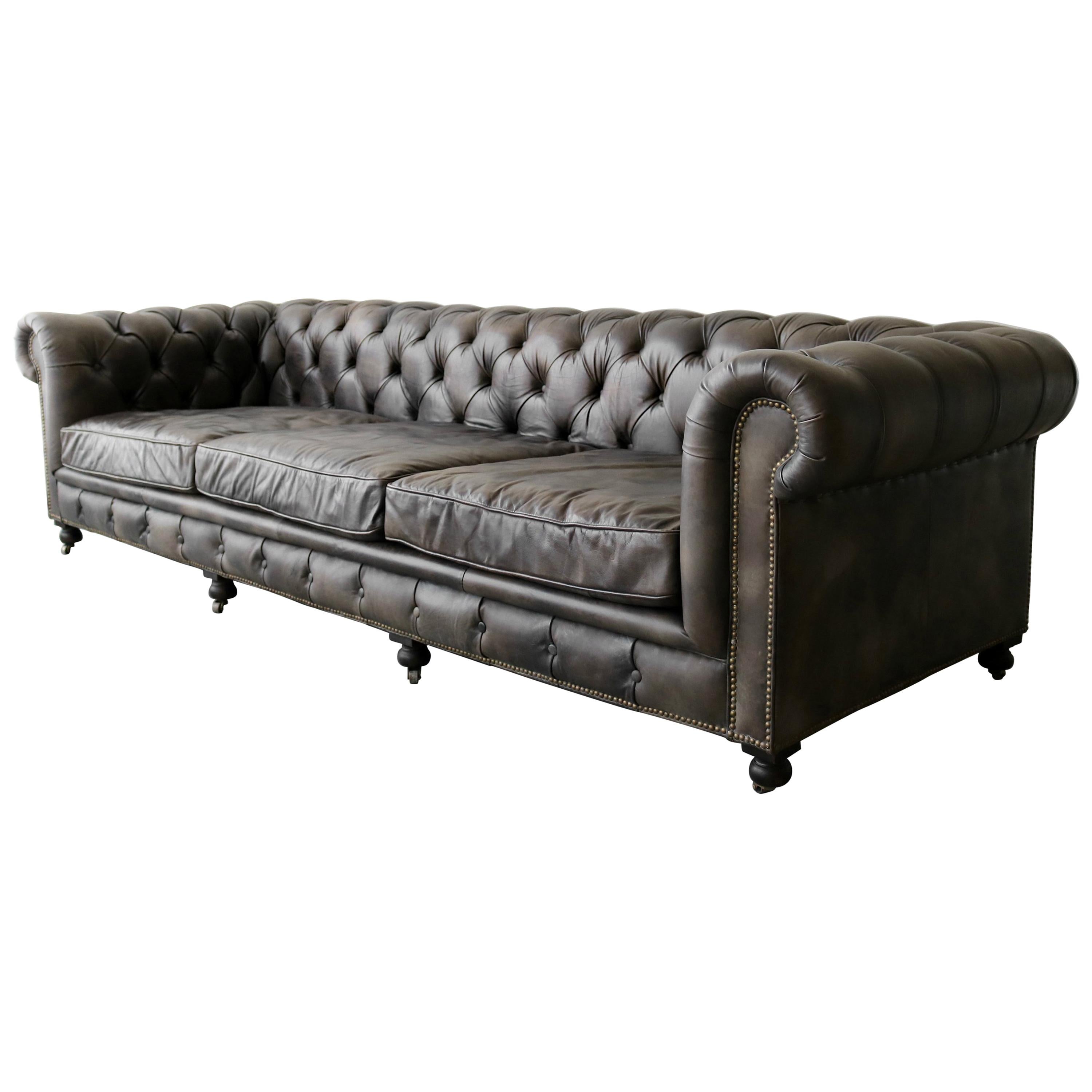 Italian Leather Chesterfield Sofa