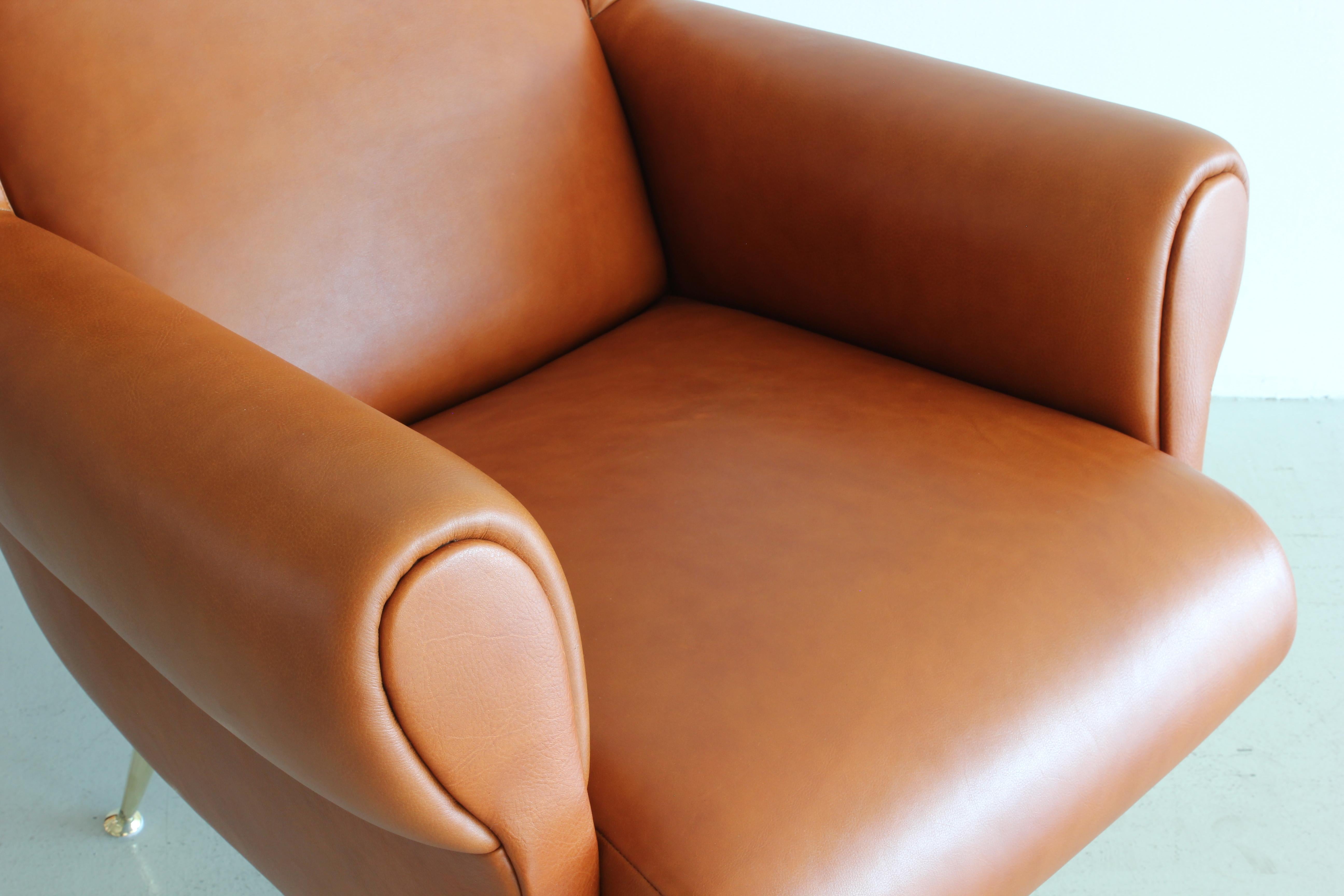 Mid-20th Century Italian Leather Club Chairs