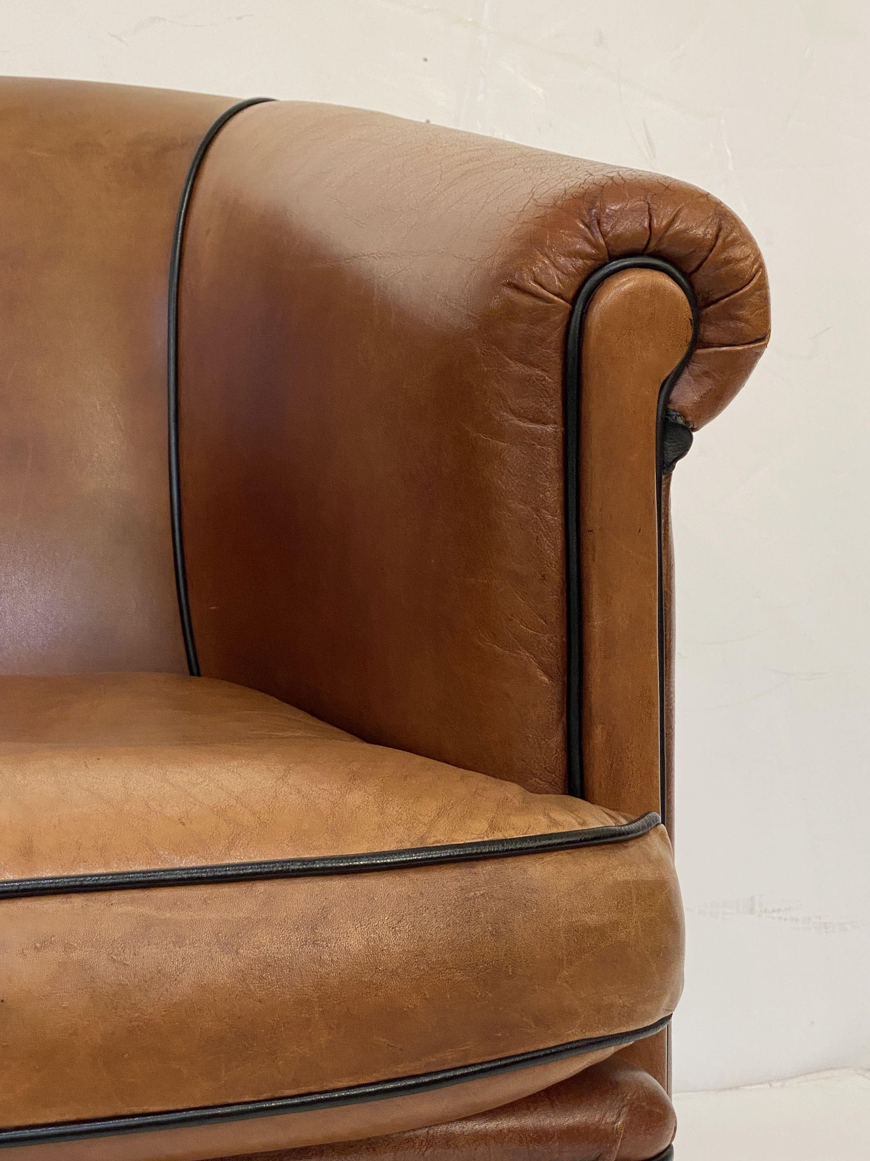 Italian Leather Club or Lounge Chairs from the Art Deco Era - Two Available 11