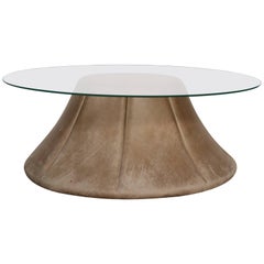 Italian Leather Coffee Table, 1970s