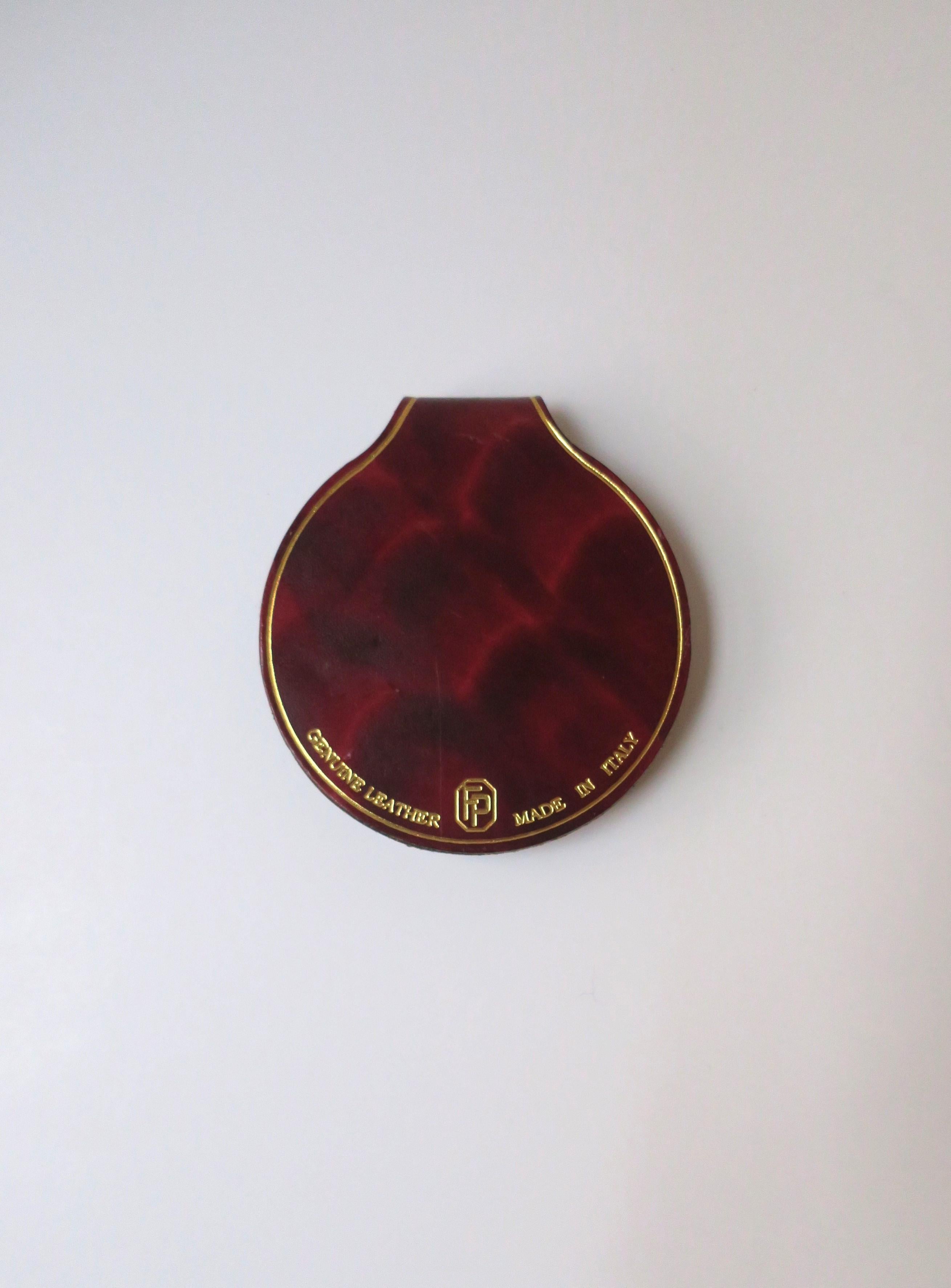 Italian Leather Compact Mirror  For Sale 6