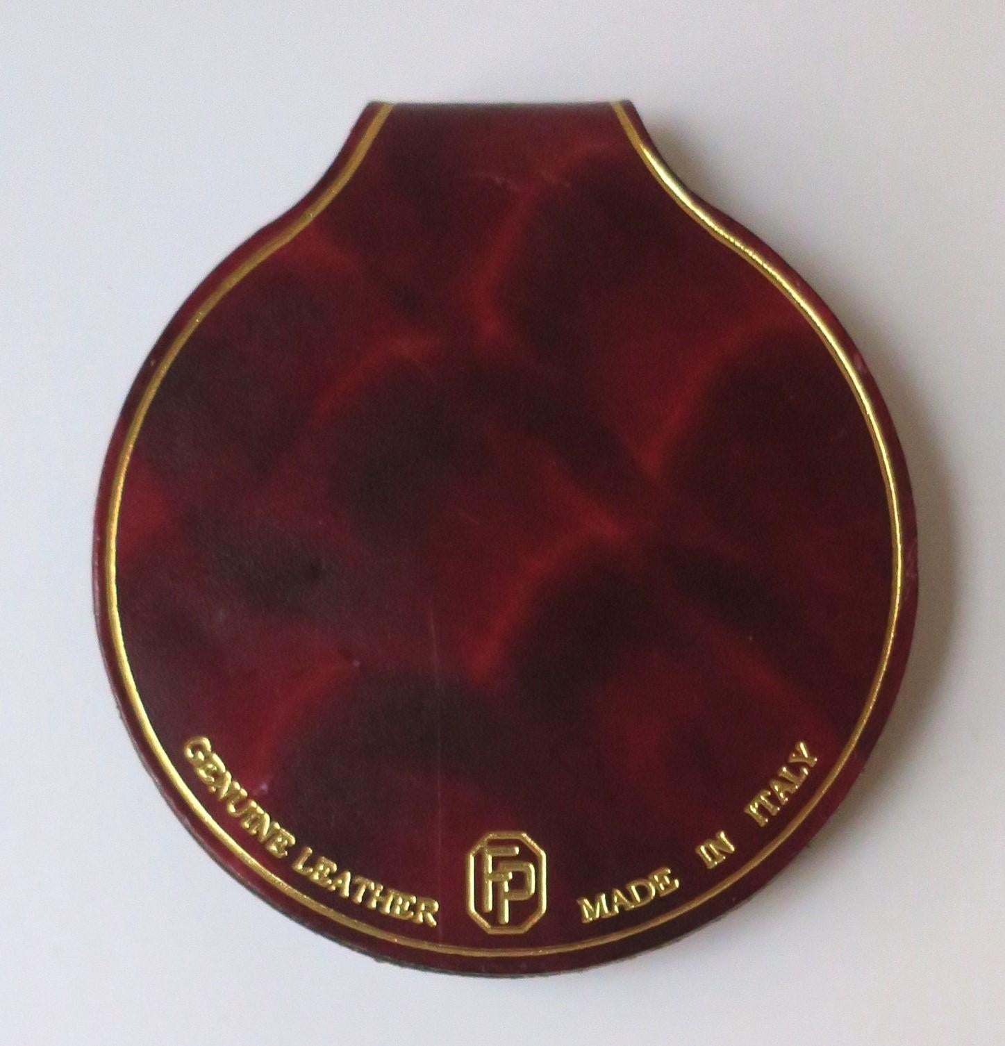 Italian Leather Compact Mirror  For Sale 7