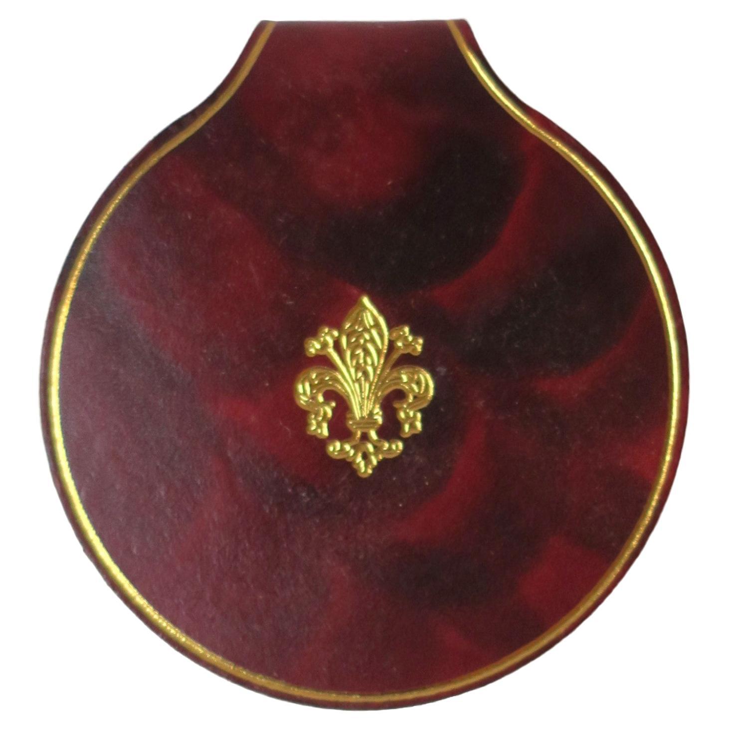 Italian Leather Compact Mirror  For Sale