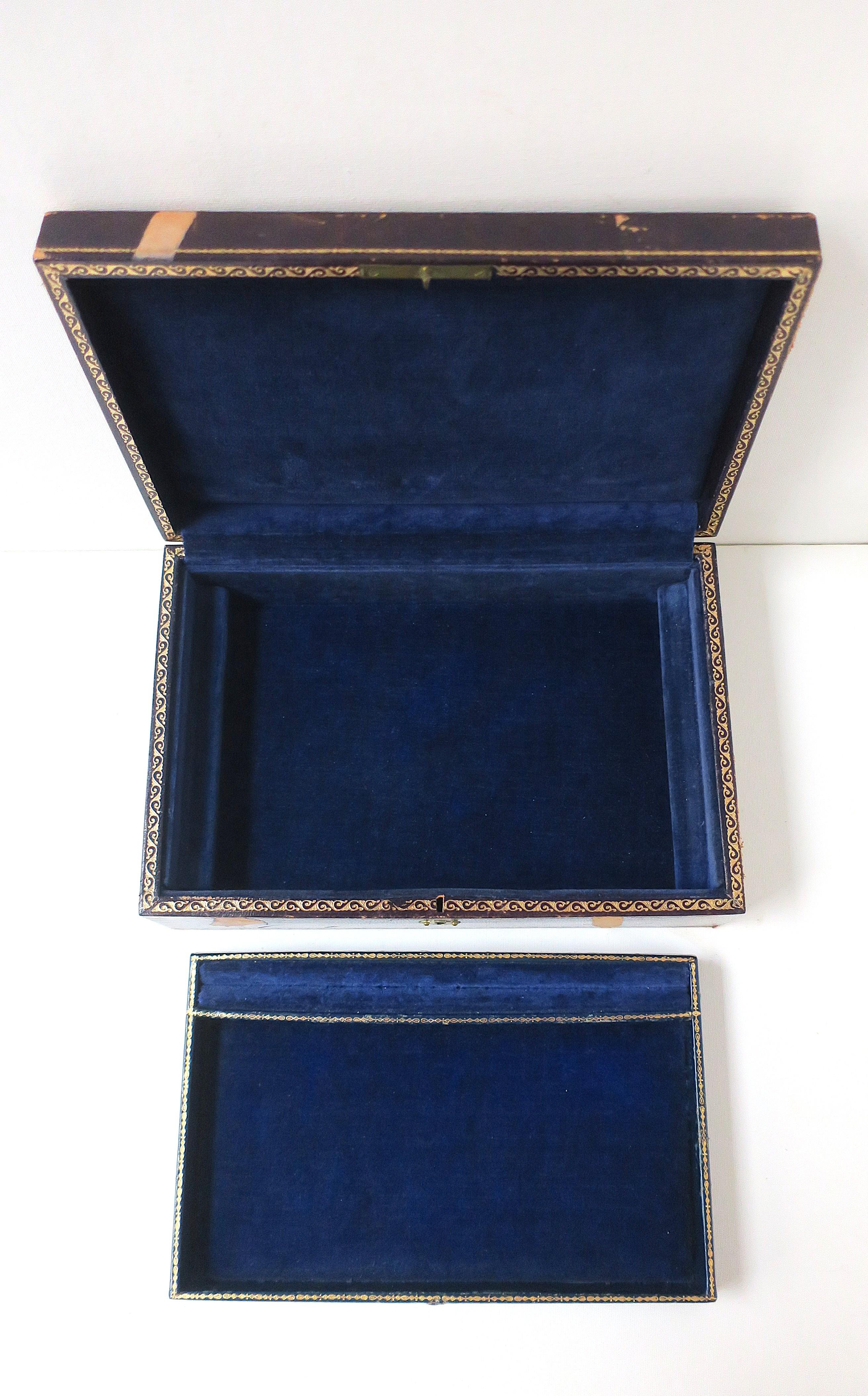 Boîte à bijoux italienne en cuir en vente 4