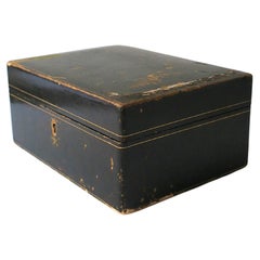 Antique Italian Leather Jewelry Box