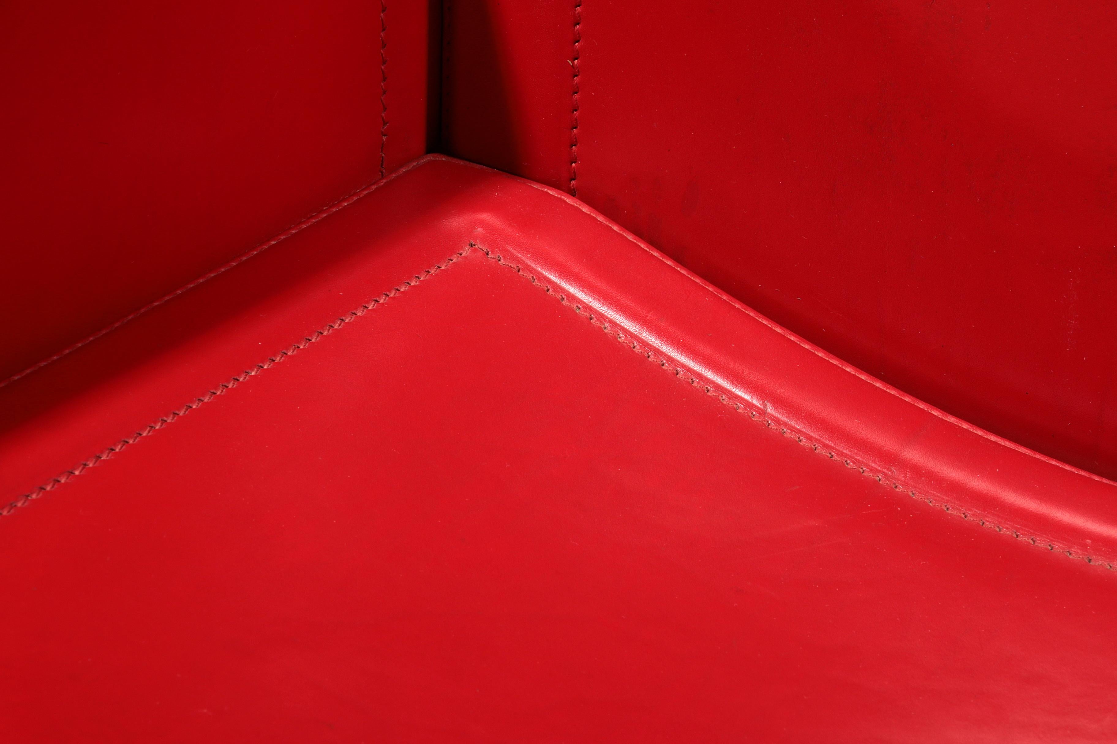 Italian Leather Korium Chair attributed to Tito Agnoli for Matteo Grassi, 1970s 6