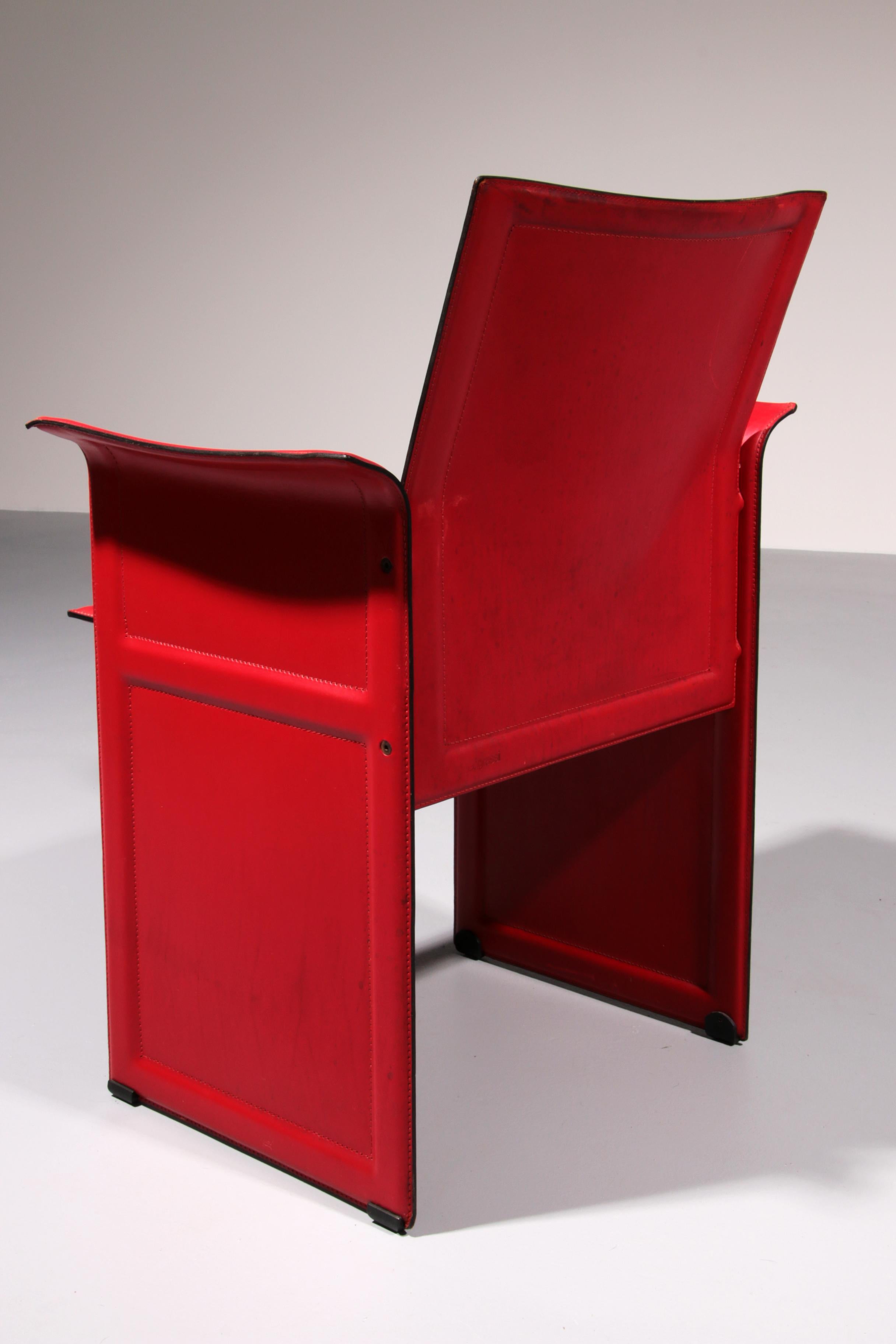 Italian Leather Korium Chair attributed to Tito Agnoli for Matteo Grassi, 1970s 8