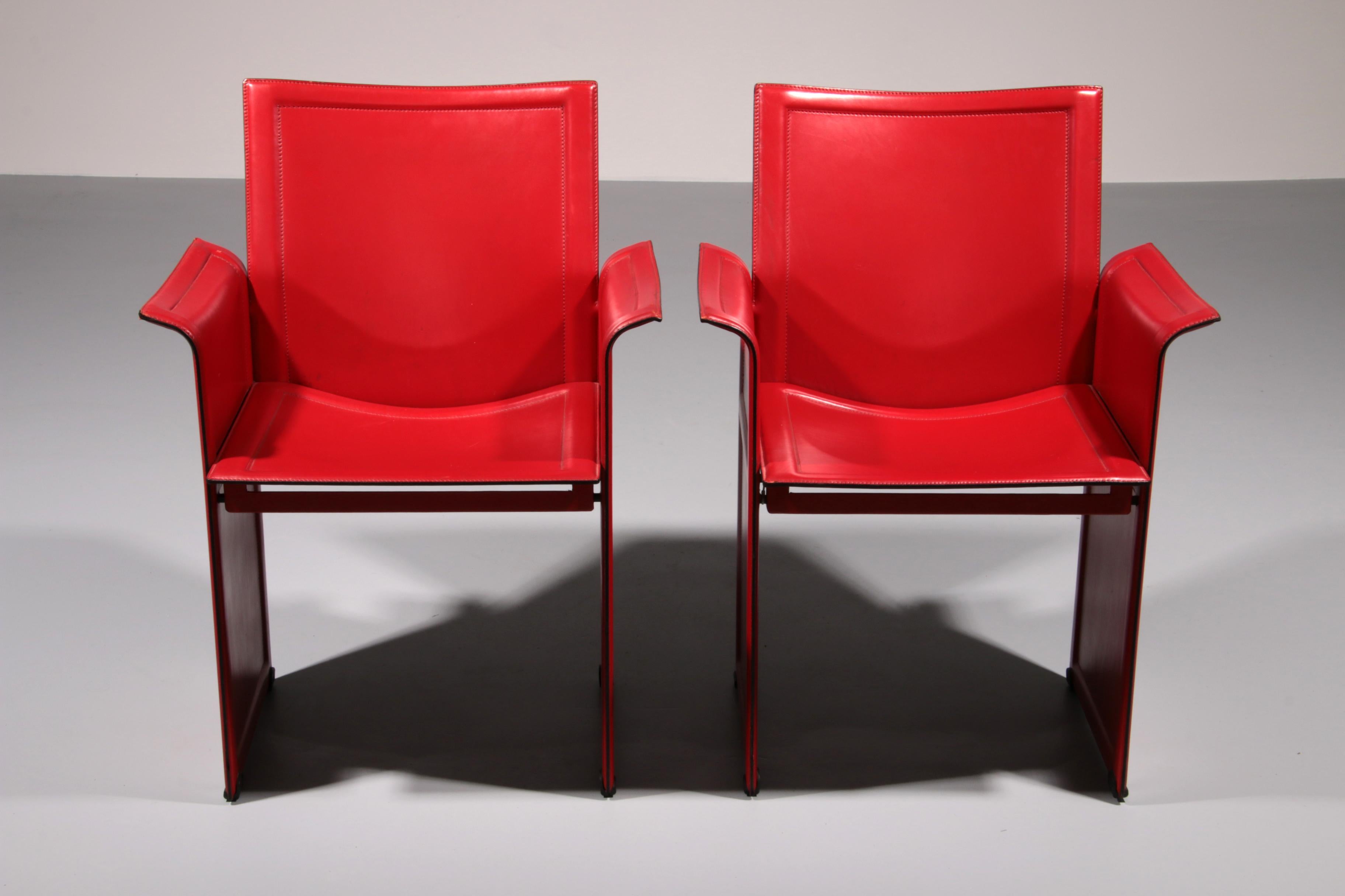 Modern Italian Leather Korium Chair attributed to Tito Agnoli for Matteo Grassi, 1970s