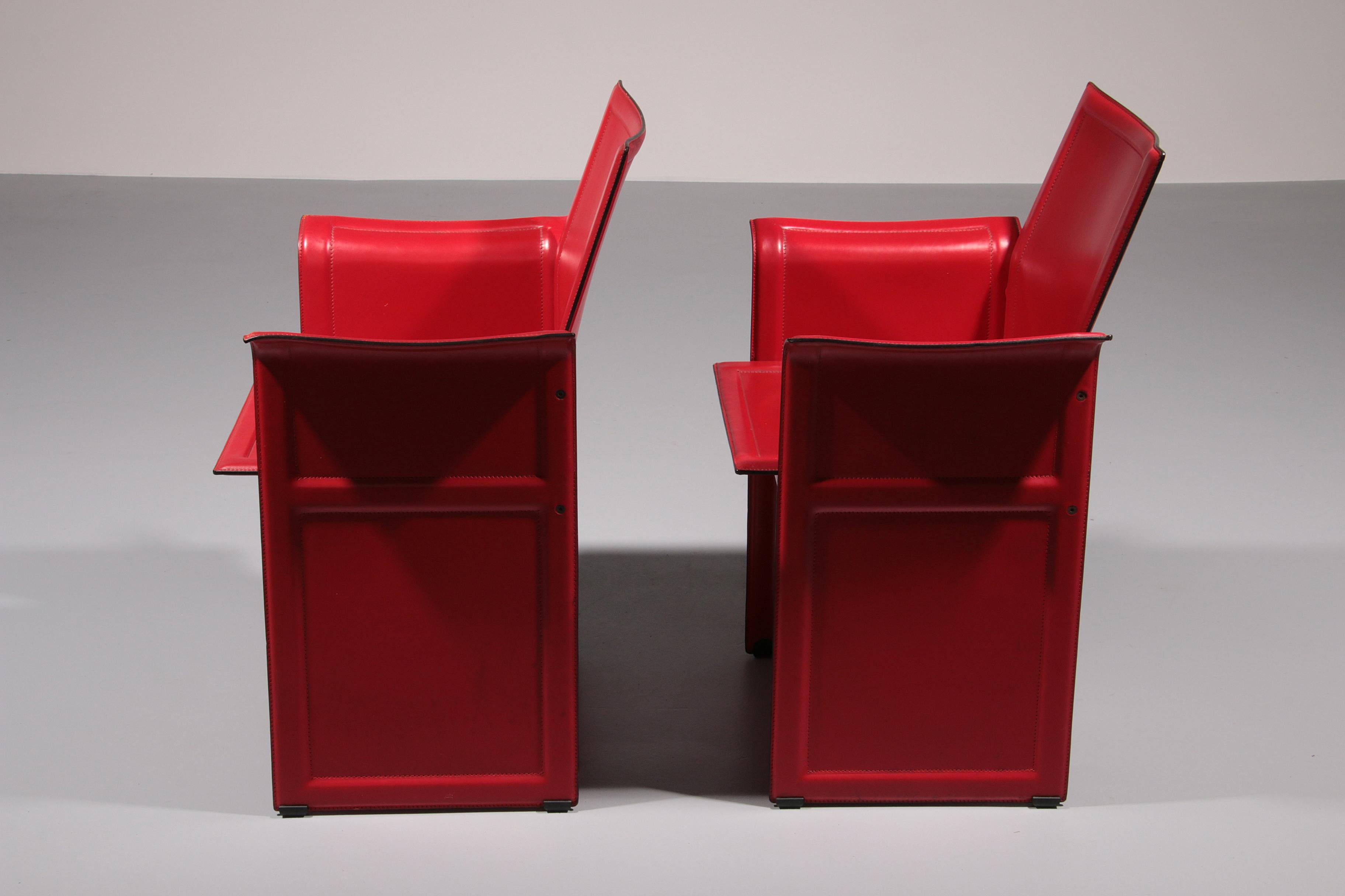 Late 20th Century Italian Leather Korium Chair attributed to Tito Agnoli for Matteo Grassi, 1970s