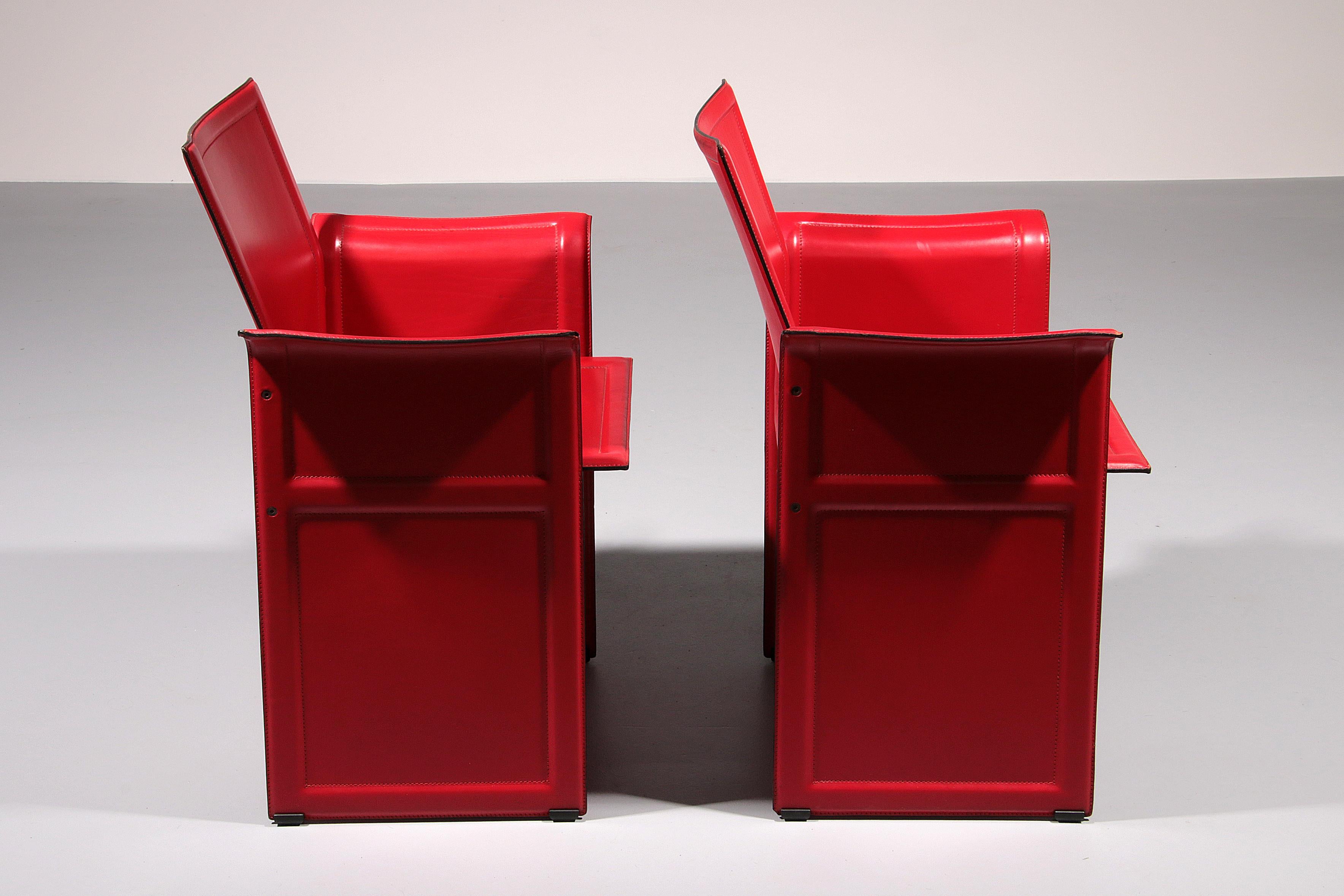 Italian Leather Korium Chair attributed to Tito Agnoli for Matteo Grassi, 1970s 2