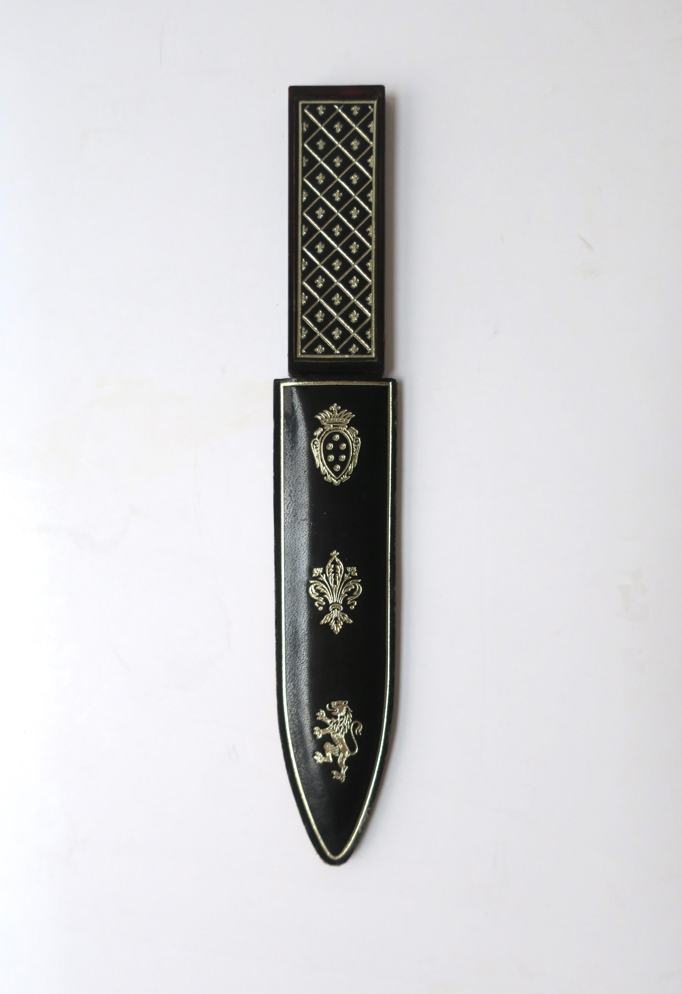 Italian Leather Letter Opener In Good Condition For Sale In New York, NY