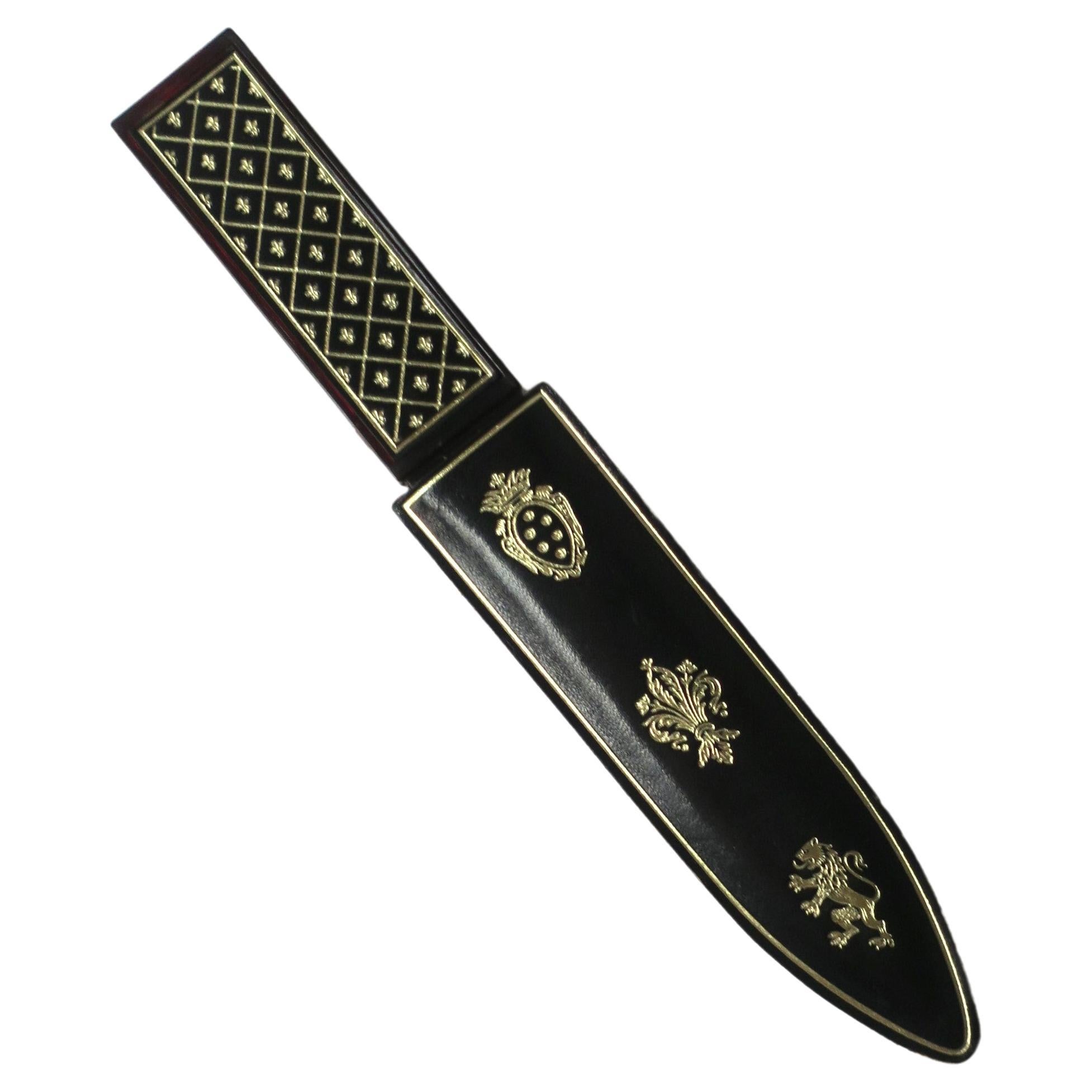 Italian Leather Letter Opener For Sale