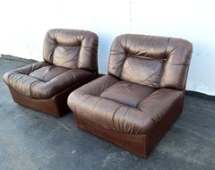 Italian Leather Lounge  Chairs Panarea by Lev & Lev