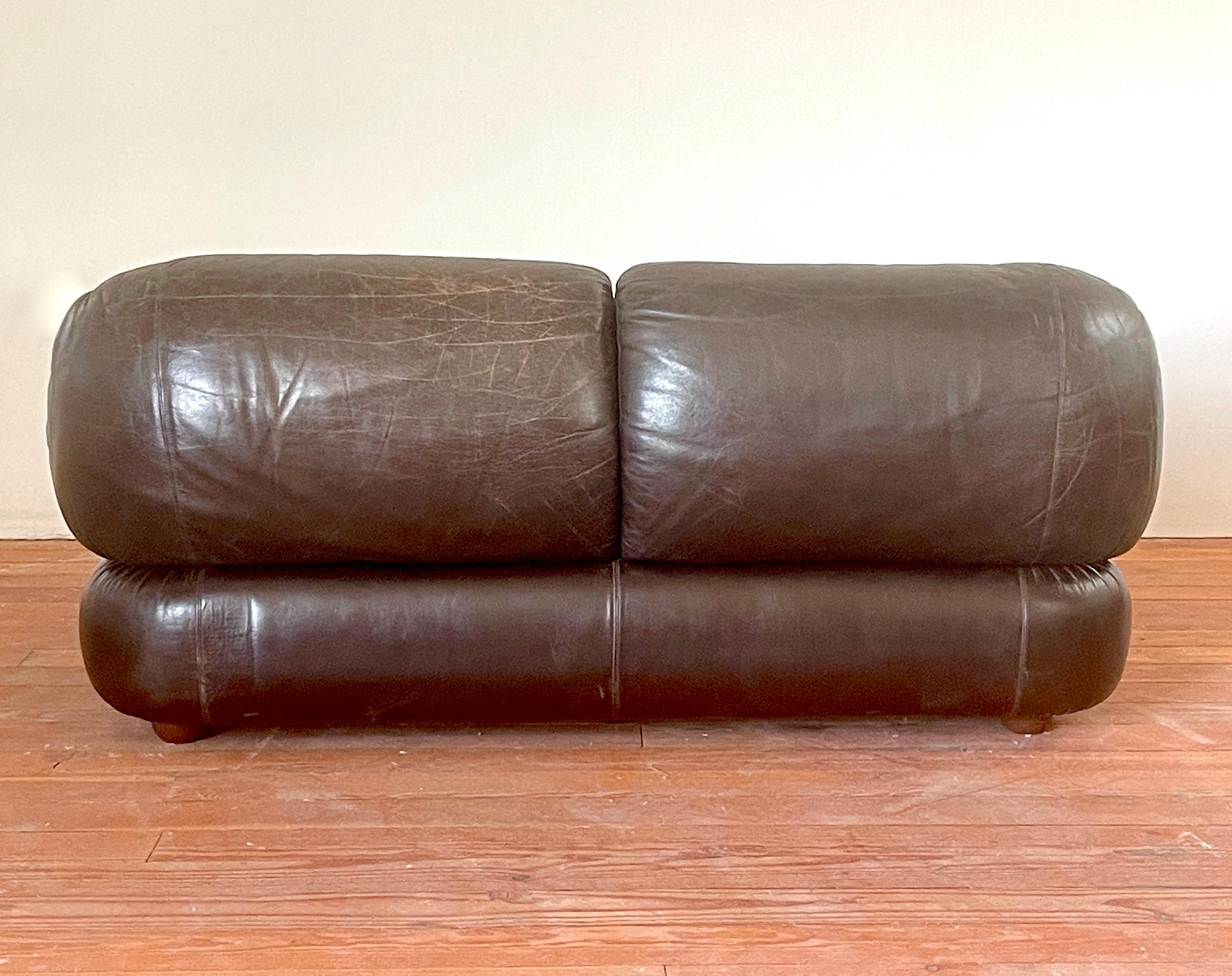 Italian Leather Loveseat For Sale 4