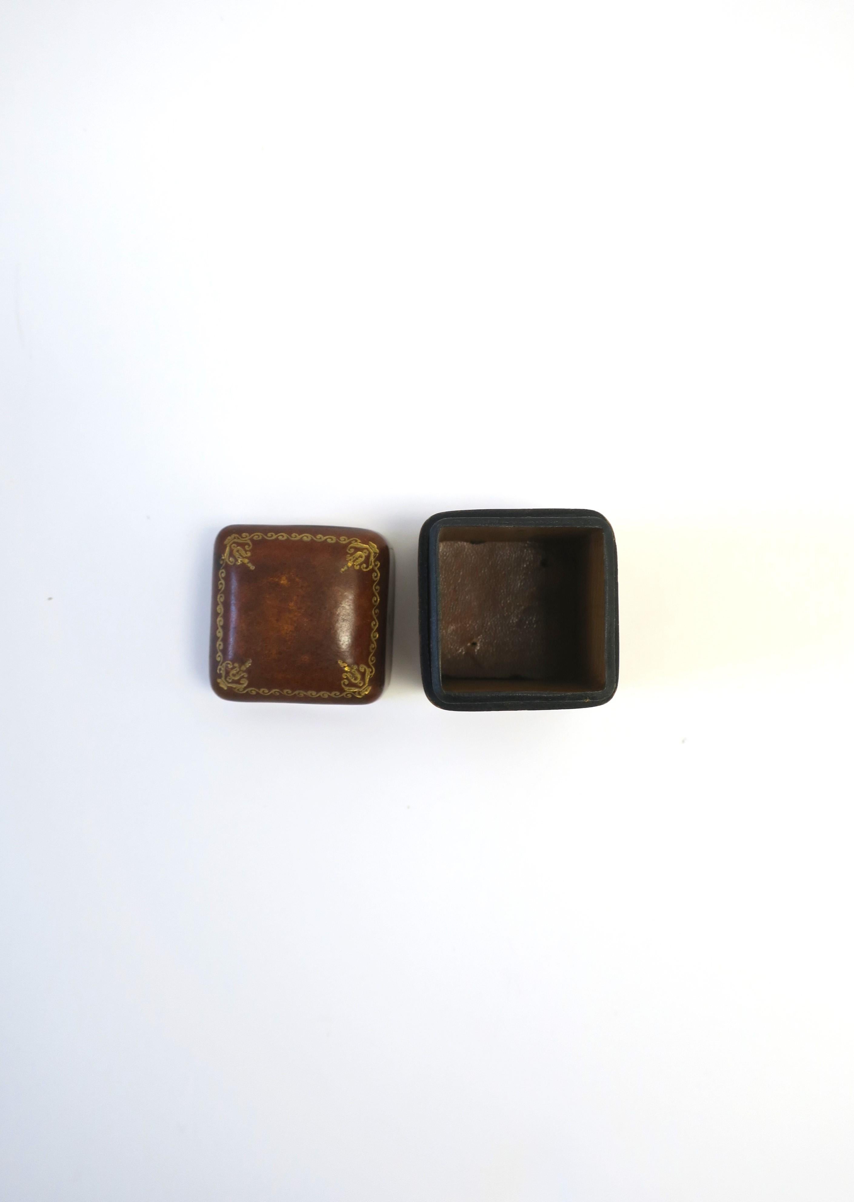 Italian Leather Matchstick Holder and Match Striker Box For Sale 6