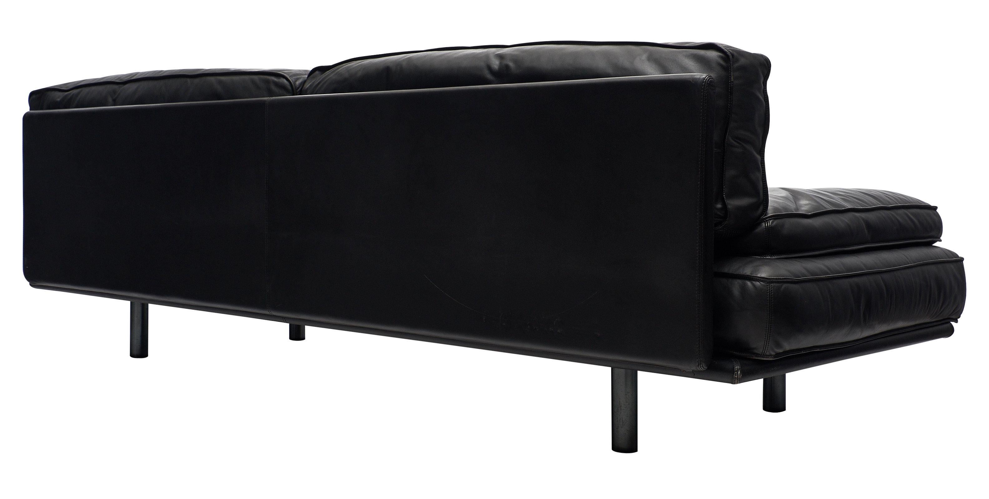 French Italian Leather Milano 210 Sofa by Zanotta