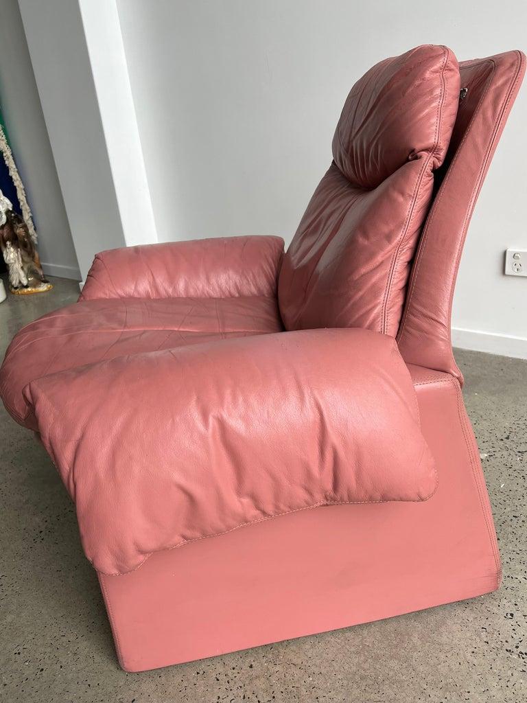 Silla P60 de piel italiana rosa de Vittorio Introini para Saporiti Italia, 1962 en venta 5
