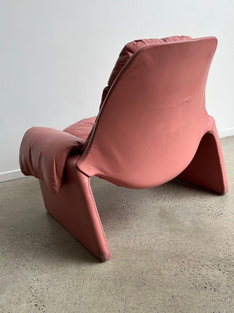 Silla P60 de piel italiana rosa de Vittorio Introini para Saporiti Italia, 1962 en venta 6