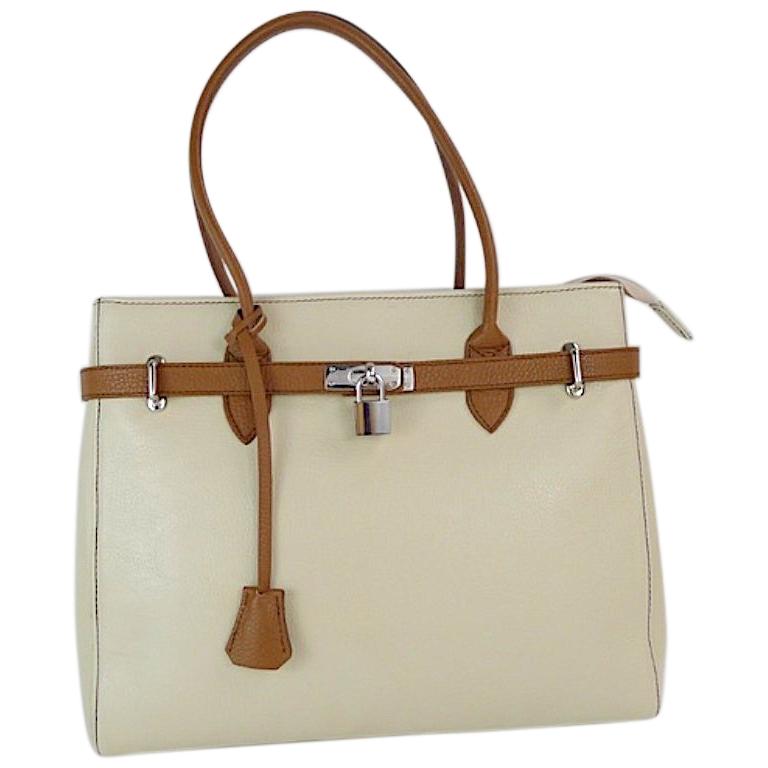 Italian Leather Shoulder Handbag by Diane B., Milano-Hermes style For Sale