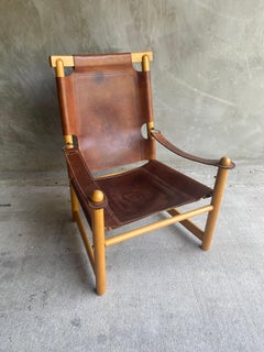 Italienischer Sling Chair aus Leder, 1960er-Jahre