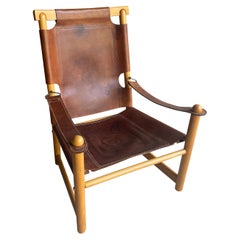 Used Italian Leather Sling Chair, 1960's