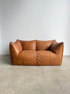 Italian Leather Sofa by Mario Bellini le Bambole for B&B Italia 1970s