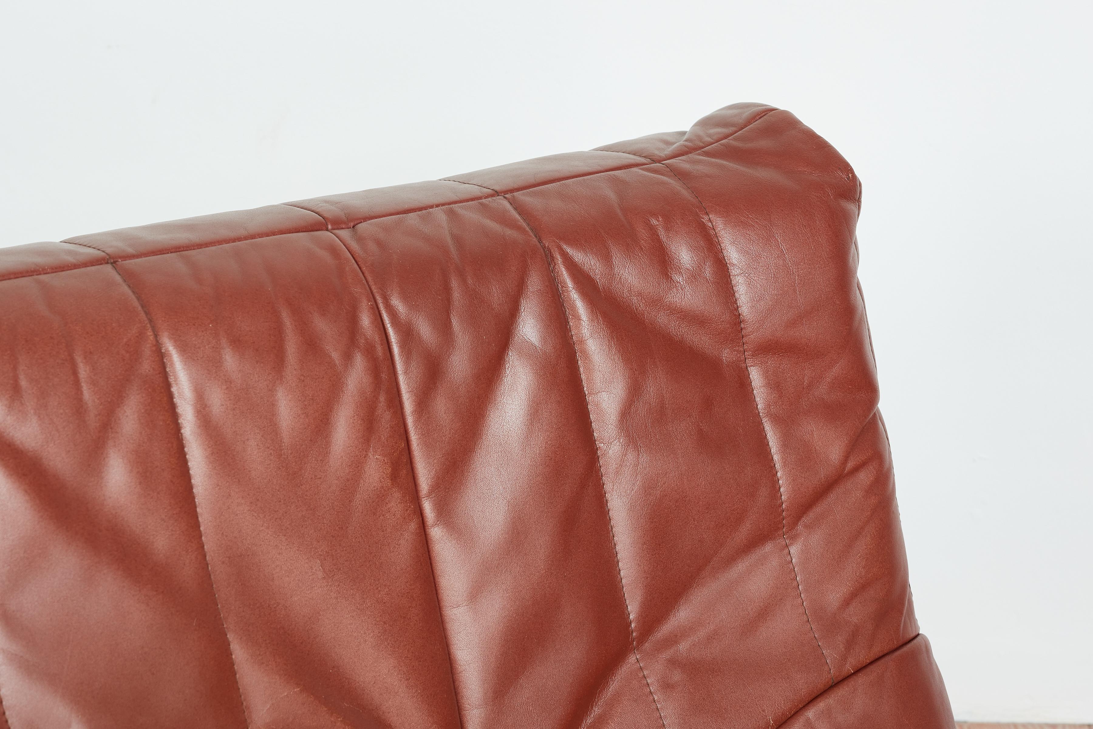 Late 20th Century Italian Leather Sofa