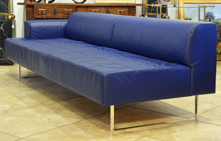 Italian Leather Sofa or Chaise by Studio Cerri & Associati for Poltrona Frau In Good Condition In Ft. Lauderdale, FL