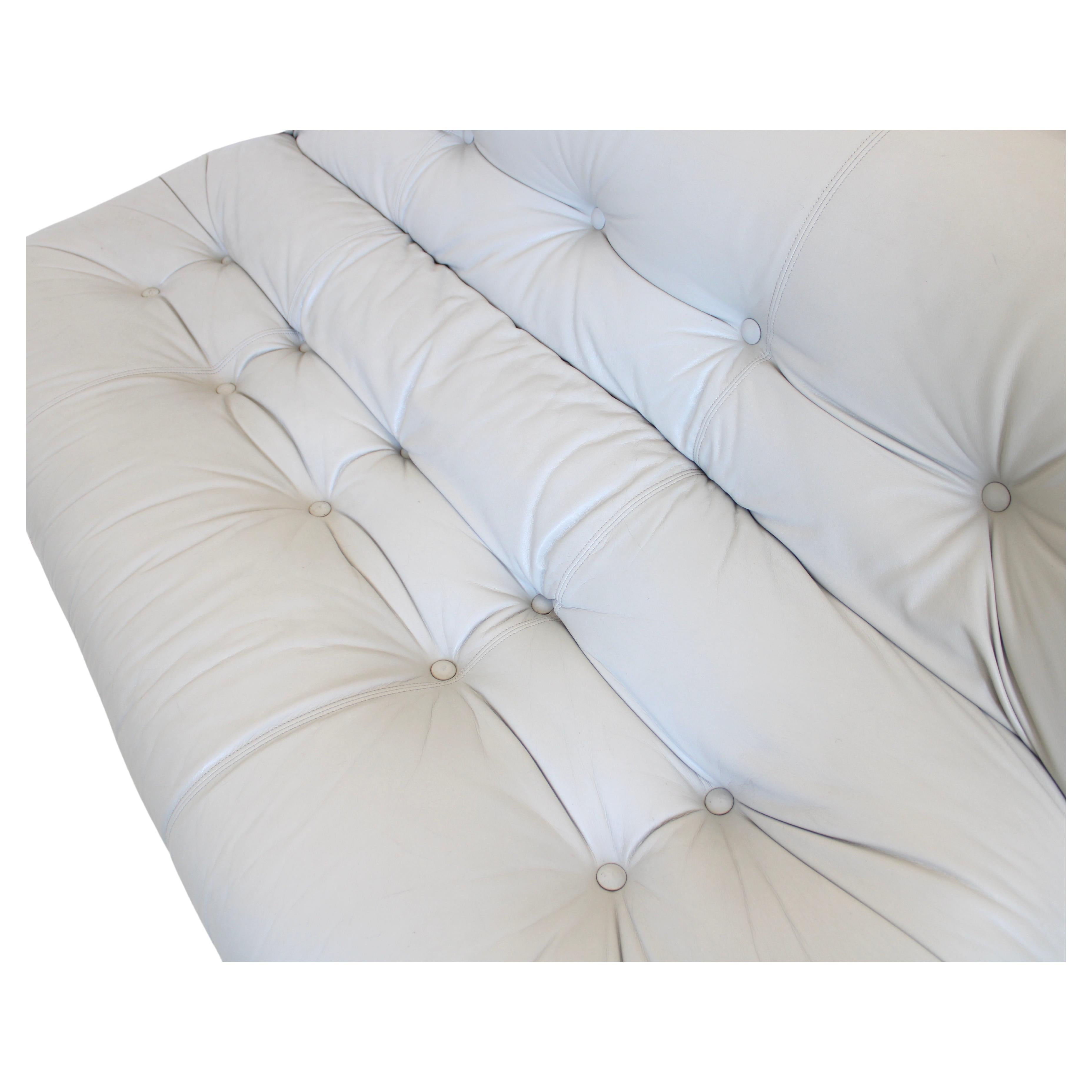 Canapé en cuir italien Soriana crème Tobia & Tobia Scarpa pour Cassina en vente 8