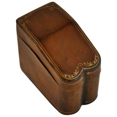 Vintage Italian Leather Two Deck Card Box