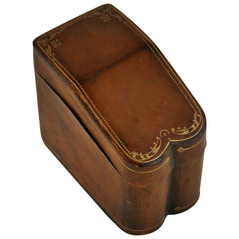 Italian Leather Two Deck Card Box For Sale at 1stDibs handmade