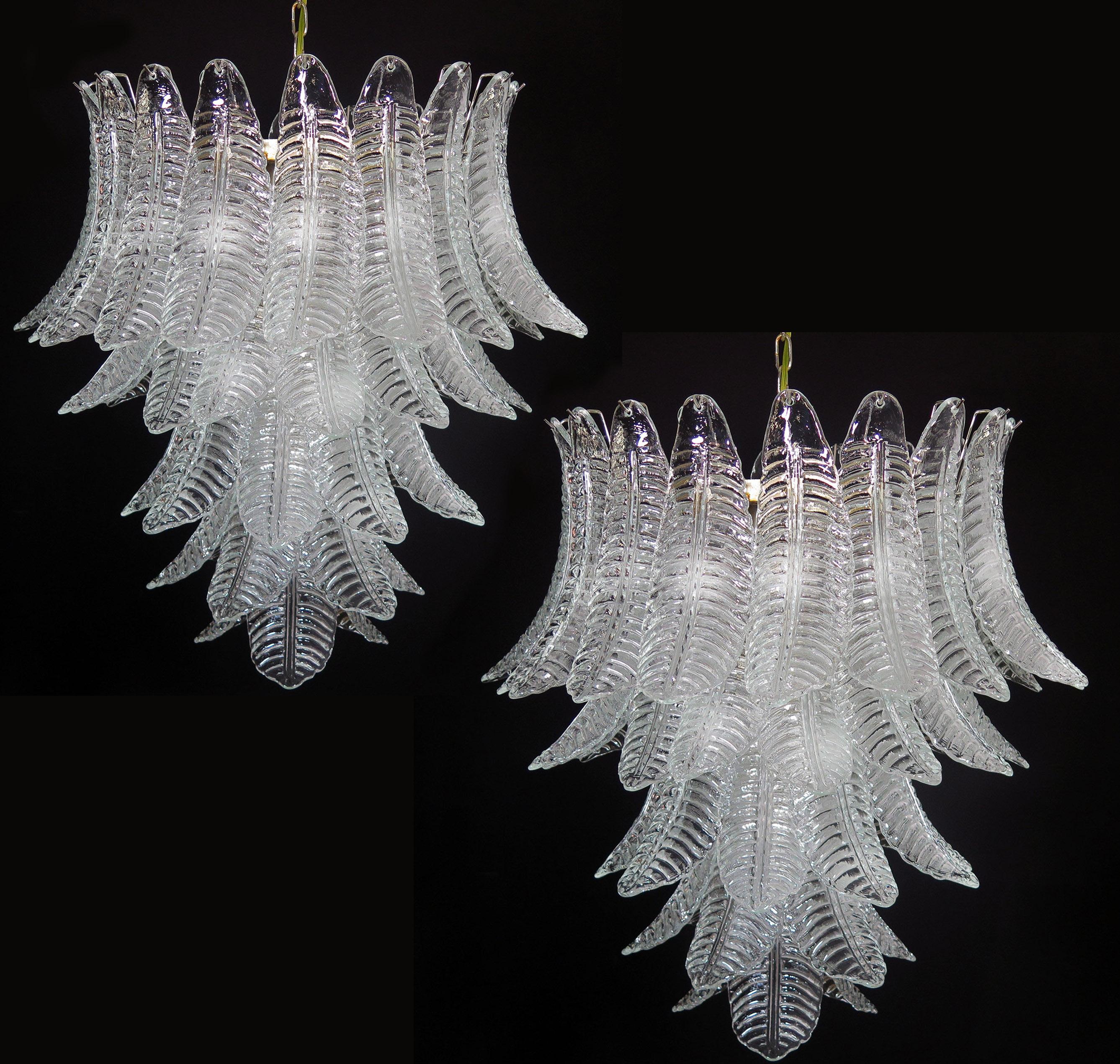  Italian Leaves Chandeliers, Murano In Excellent Condition For Sale In Budapest, HU