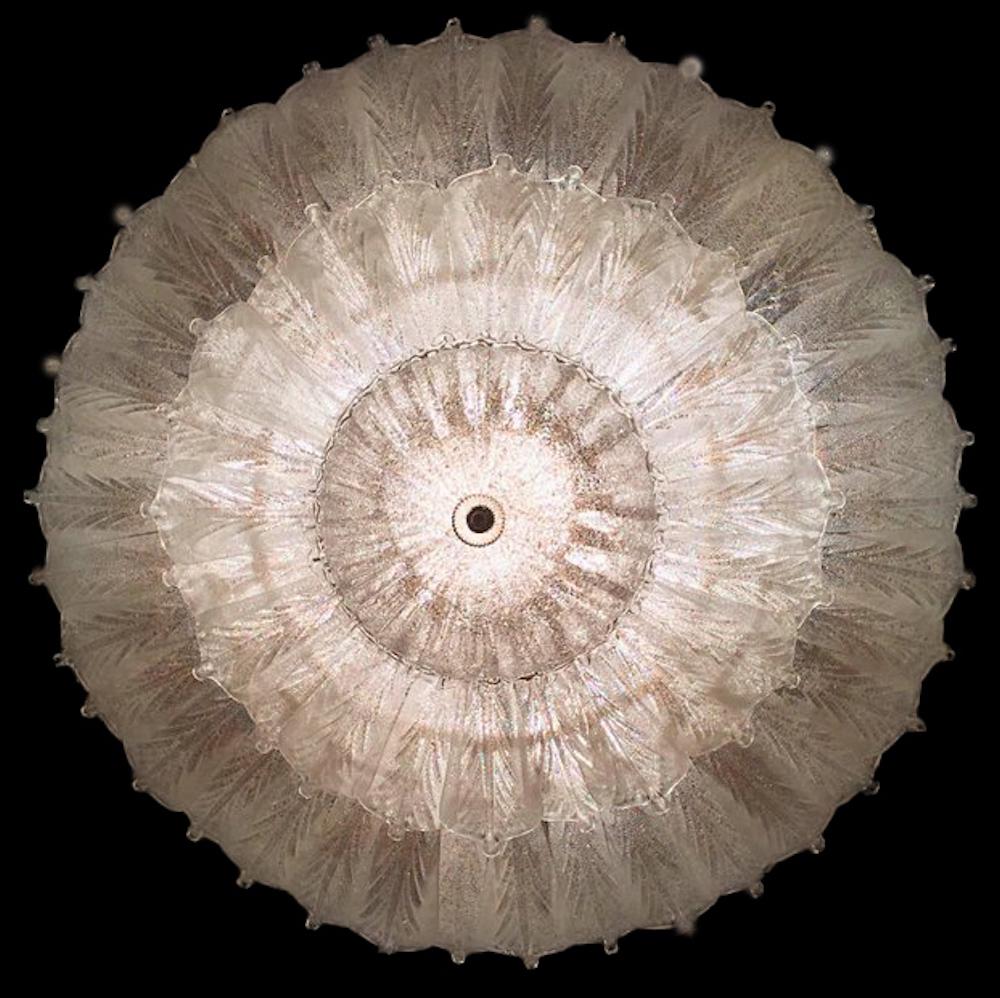 Contemporary Italian Leaves Murano Glass Ceiling Light or Flush Mount For Sale