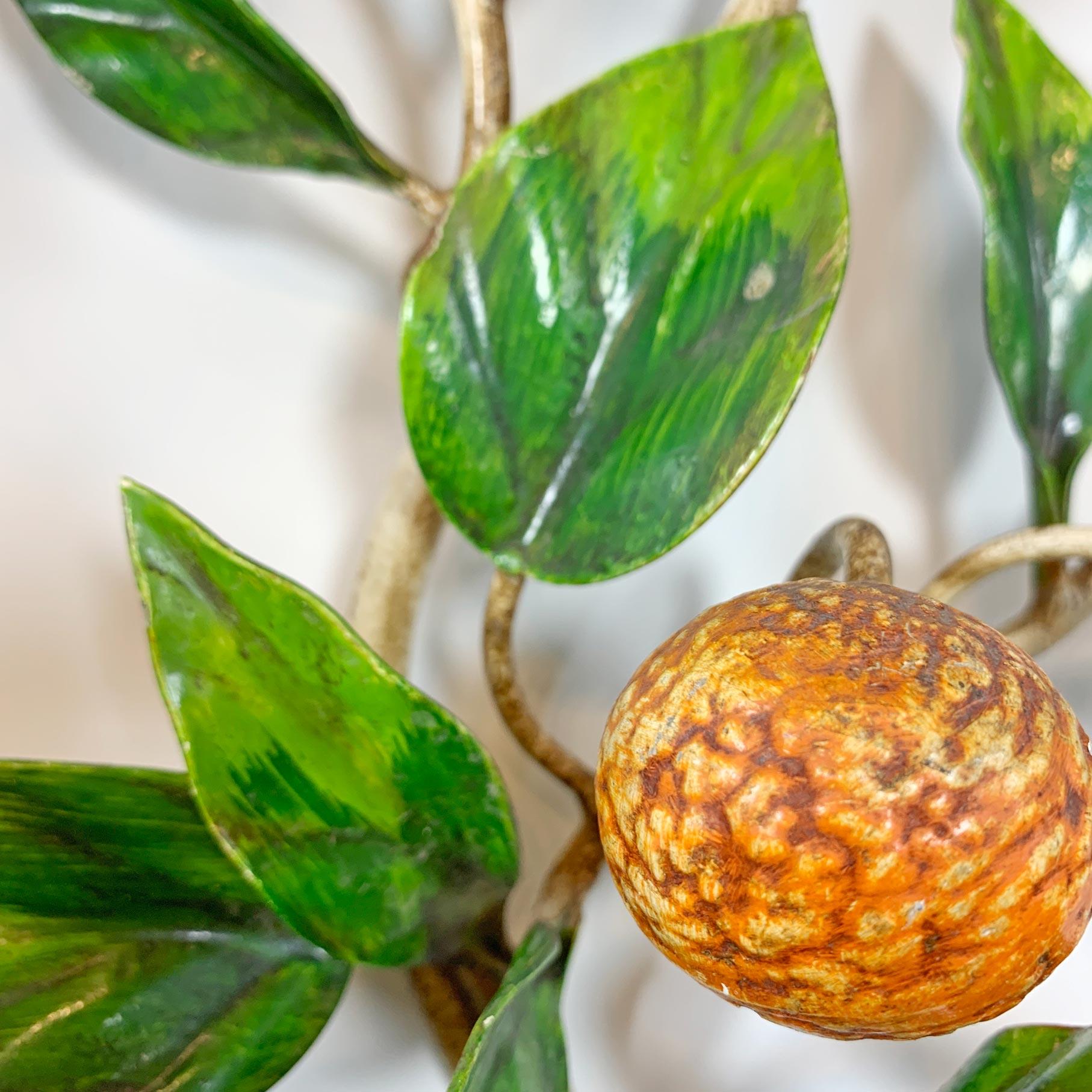 Italian Lemon and Oranges Tole Wall Lights 1950s 2