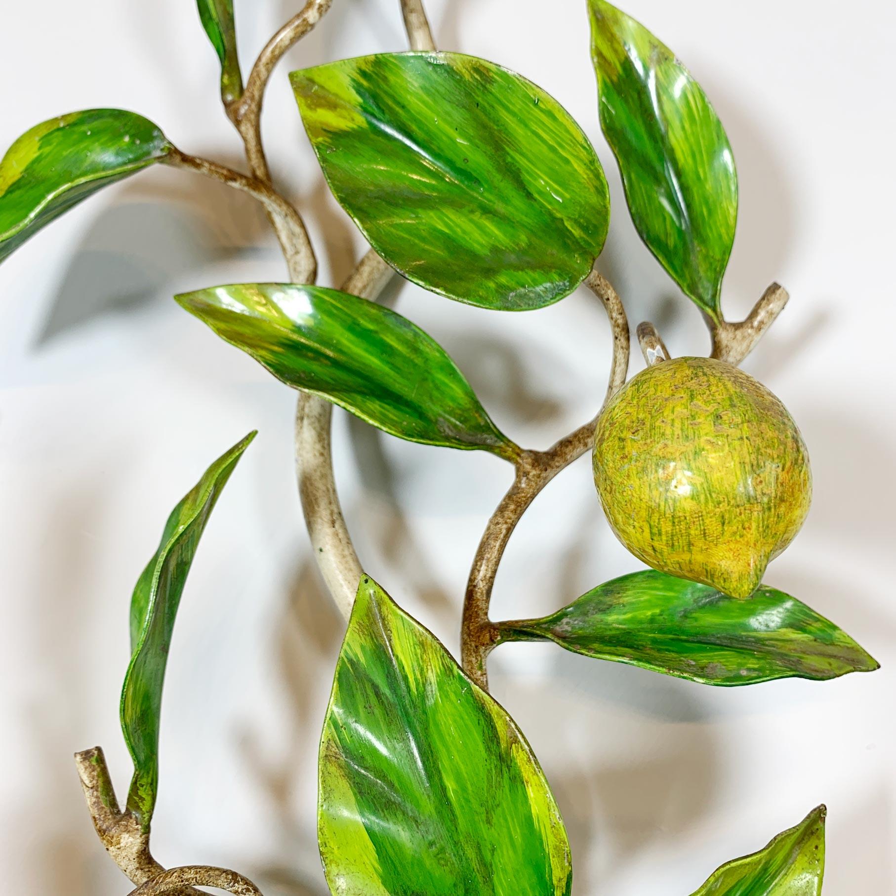 Italian Lemon and Oranges Tole Wall Lights 1950s 3