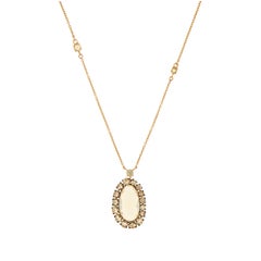 Italian Lever-Back 18k Opal Diamonds Brown Rose Gold Earrings for Her