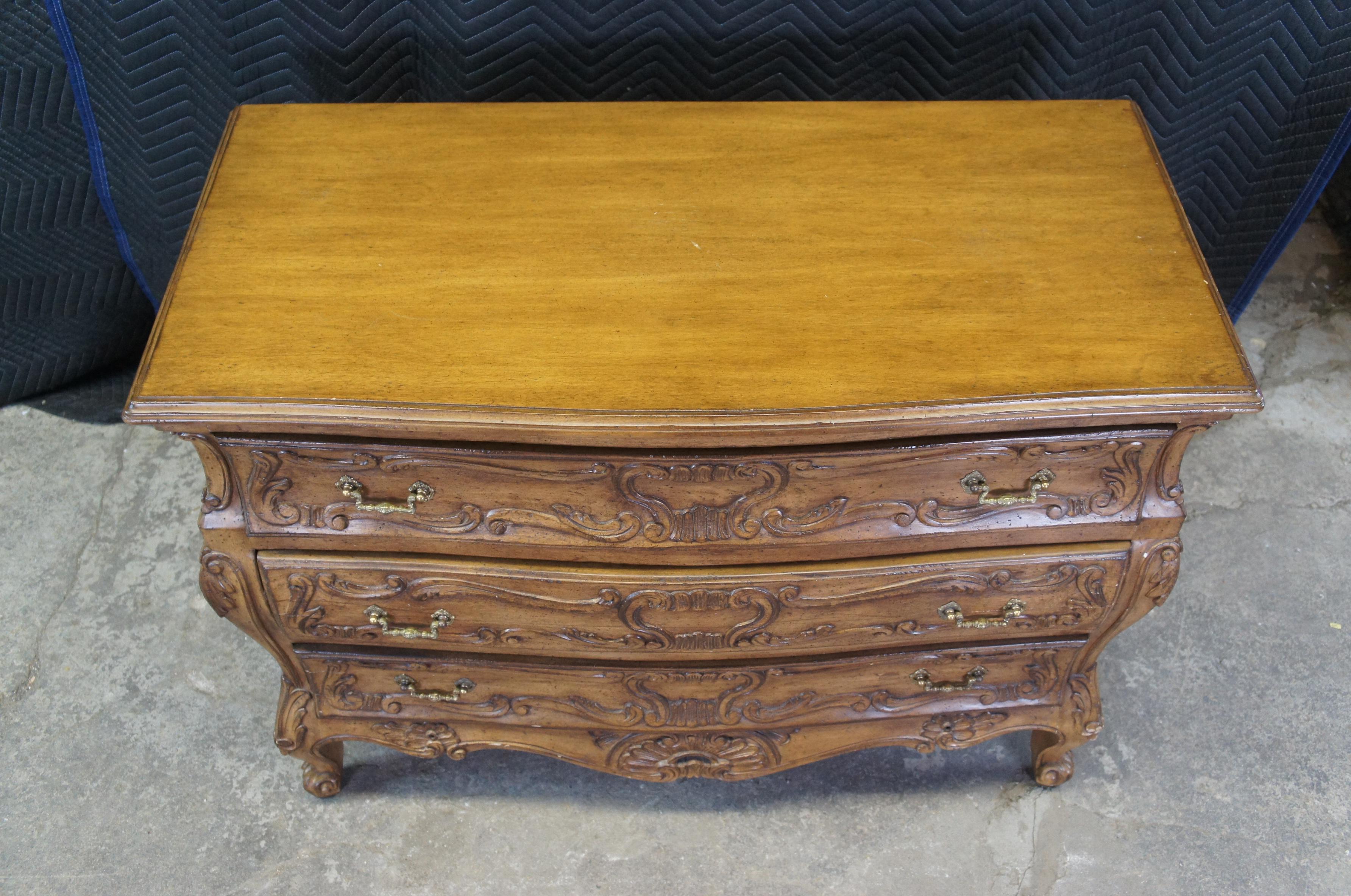 20th Century Italian Lewis Mittman Carved Walnut Provincial Louis XV Chest Dresser For Sale