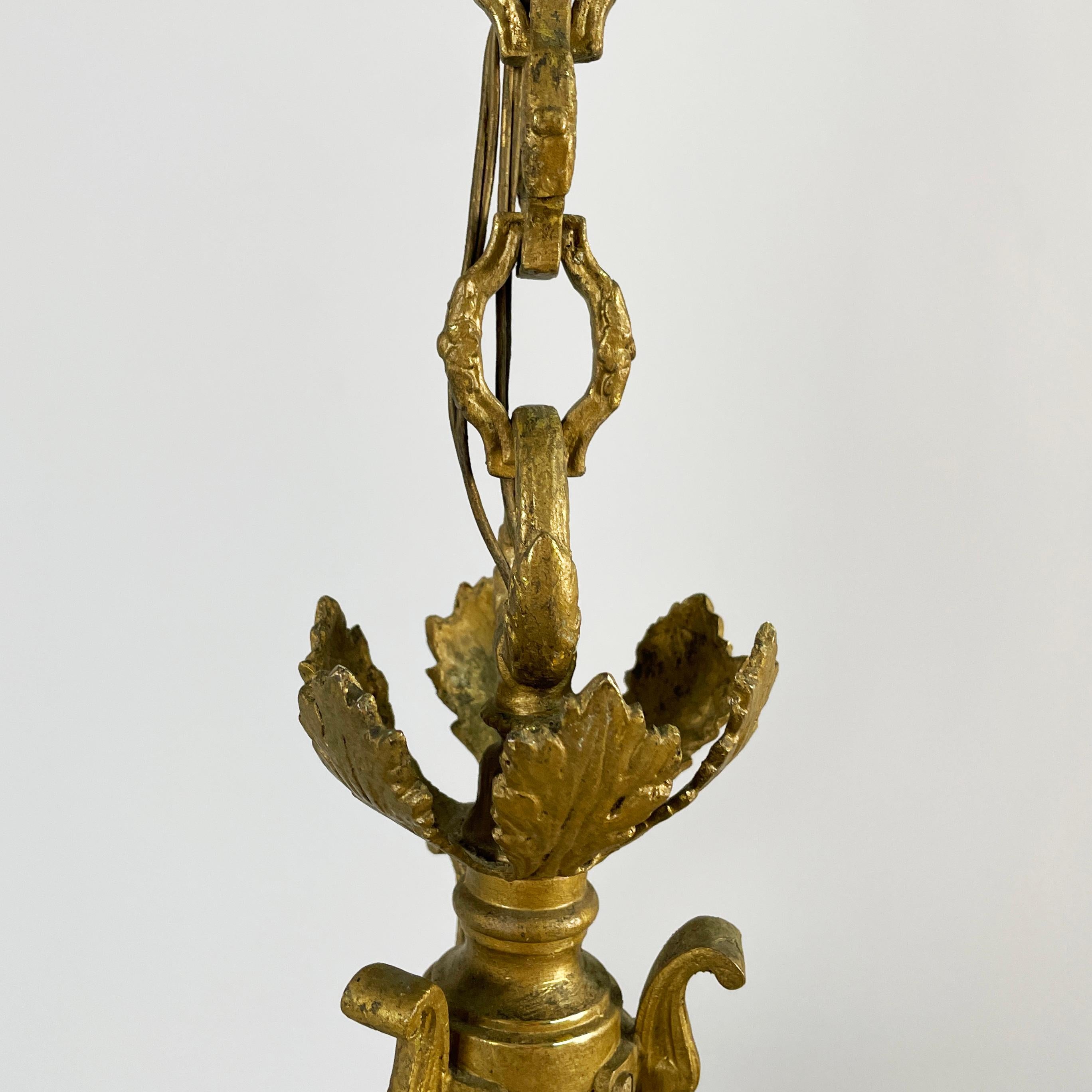 Italian liberty Chandelier in molded satin glass and brass, early 1900s For Sale 8