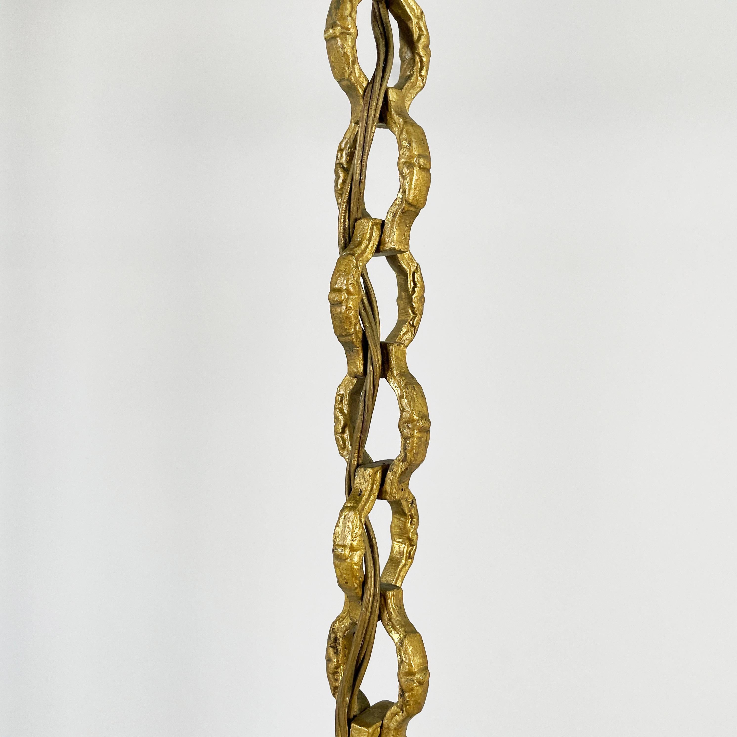 Italian liberty Chandelier in molded satin glass and brass, early 1900s For Sale 10