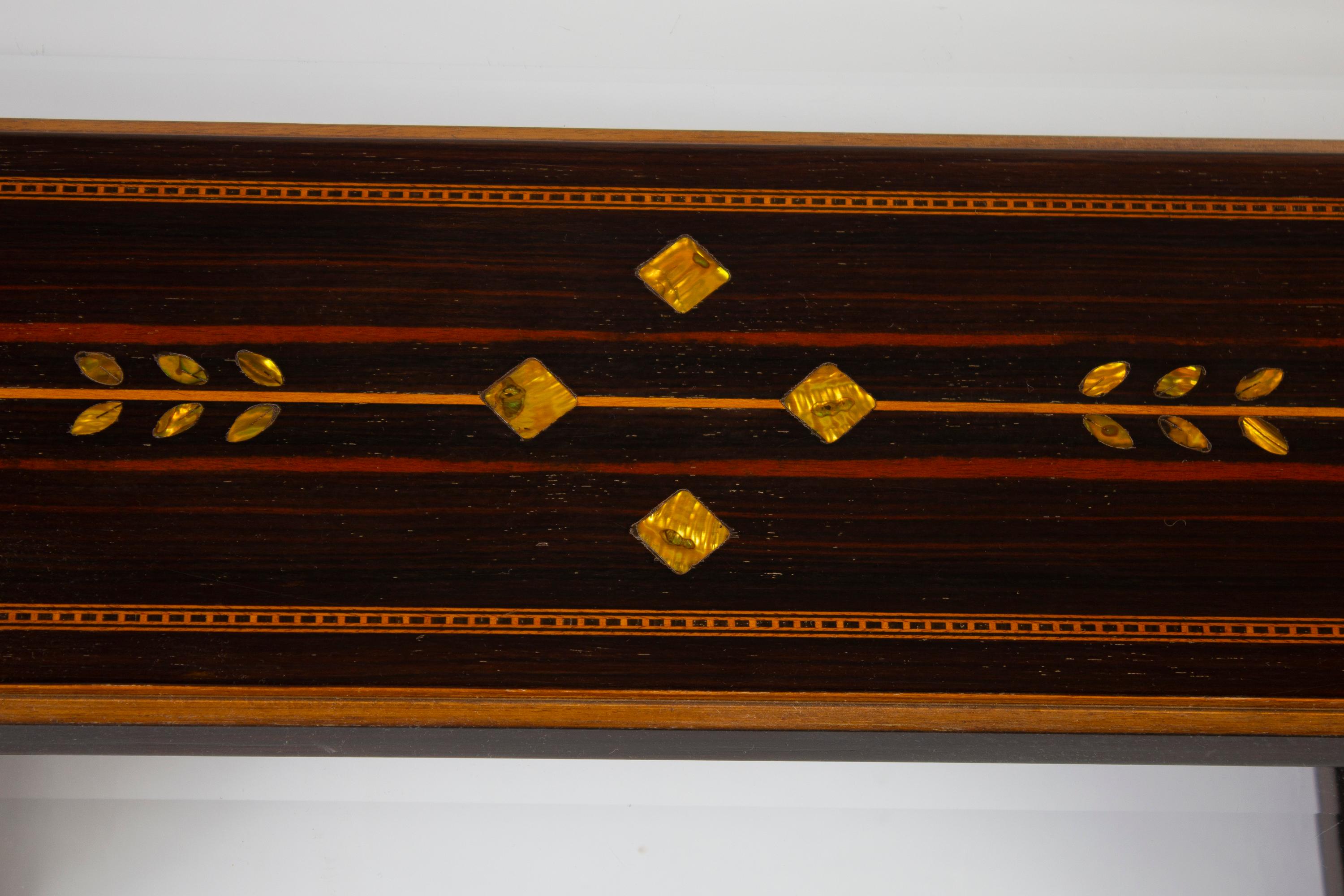 Early 20th Century Italian Liberty Coffee Table with a Precious Mother of Pearl Insert 1920' For Sale