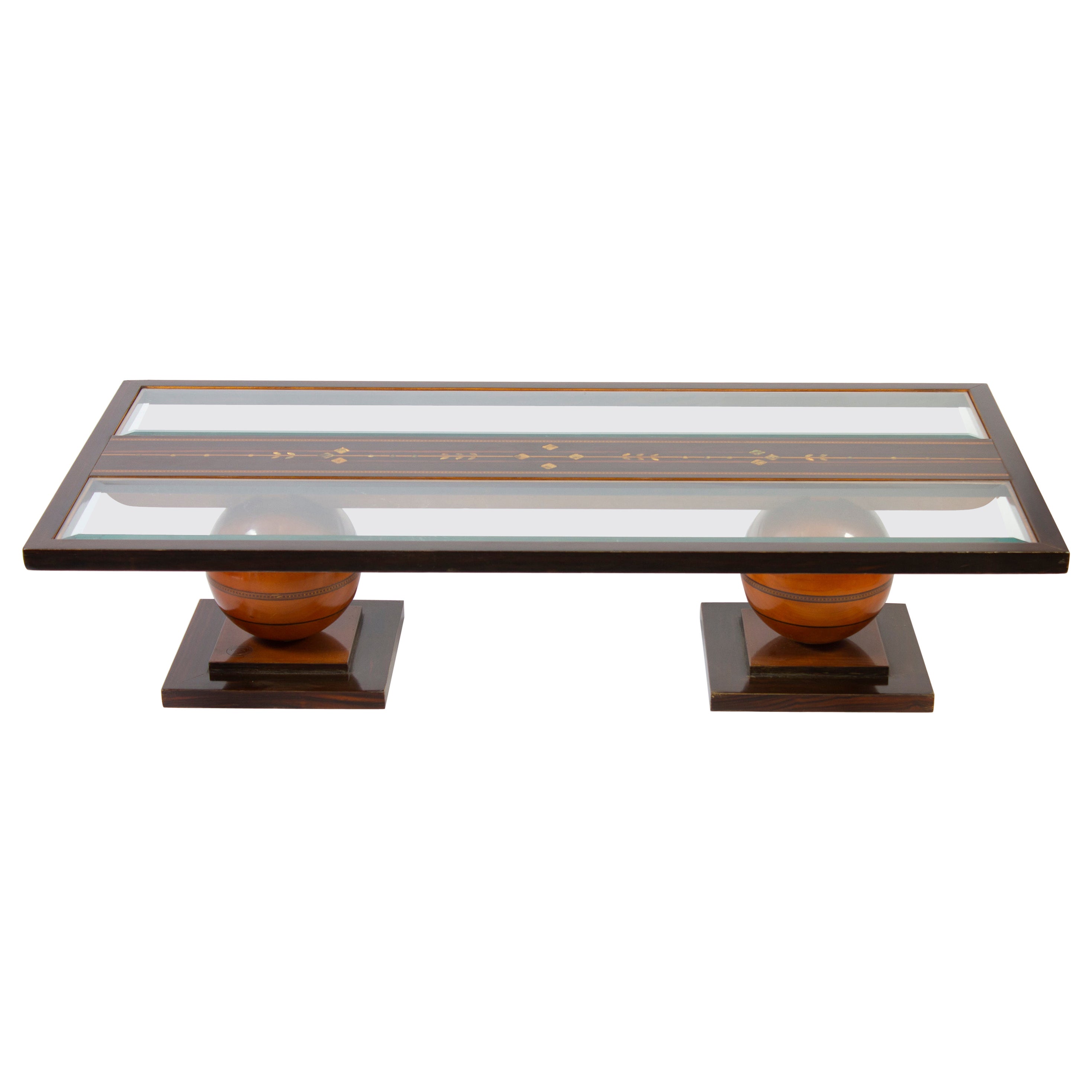 Italian Liberty Coffee Table with a Precious Mother of Pearl Insert 1920'