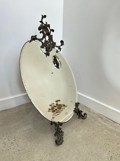 Italian Liberty Free Standing Console Mirror with Brass Frame, 1900